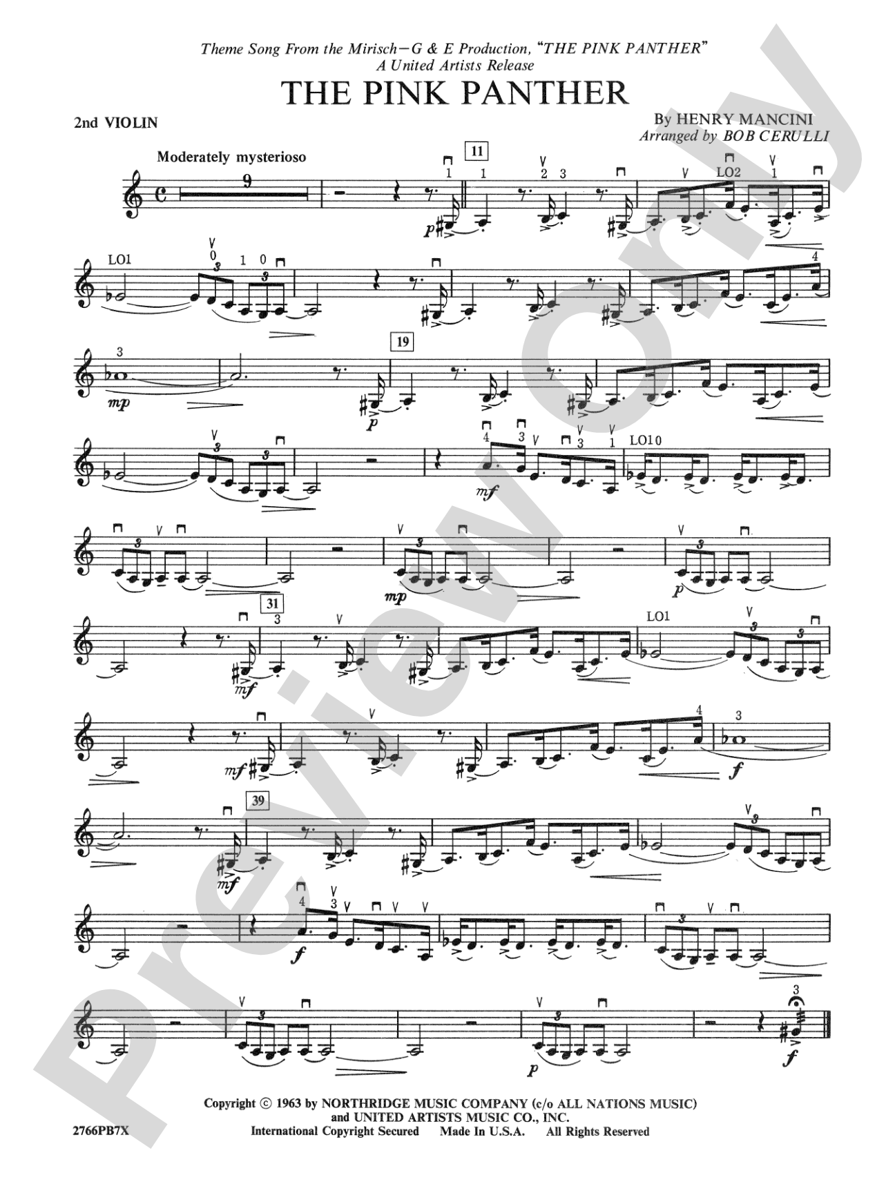The Pink Panther: 2nd Violin