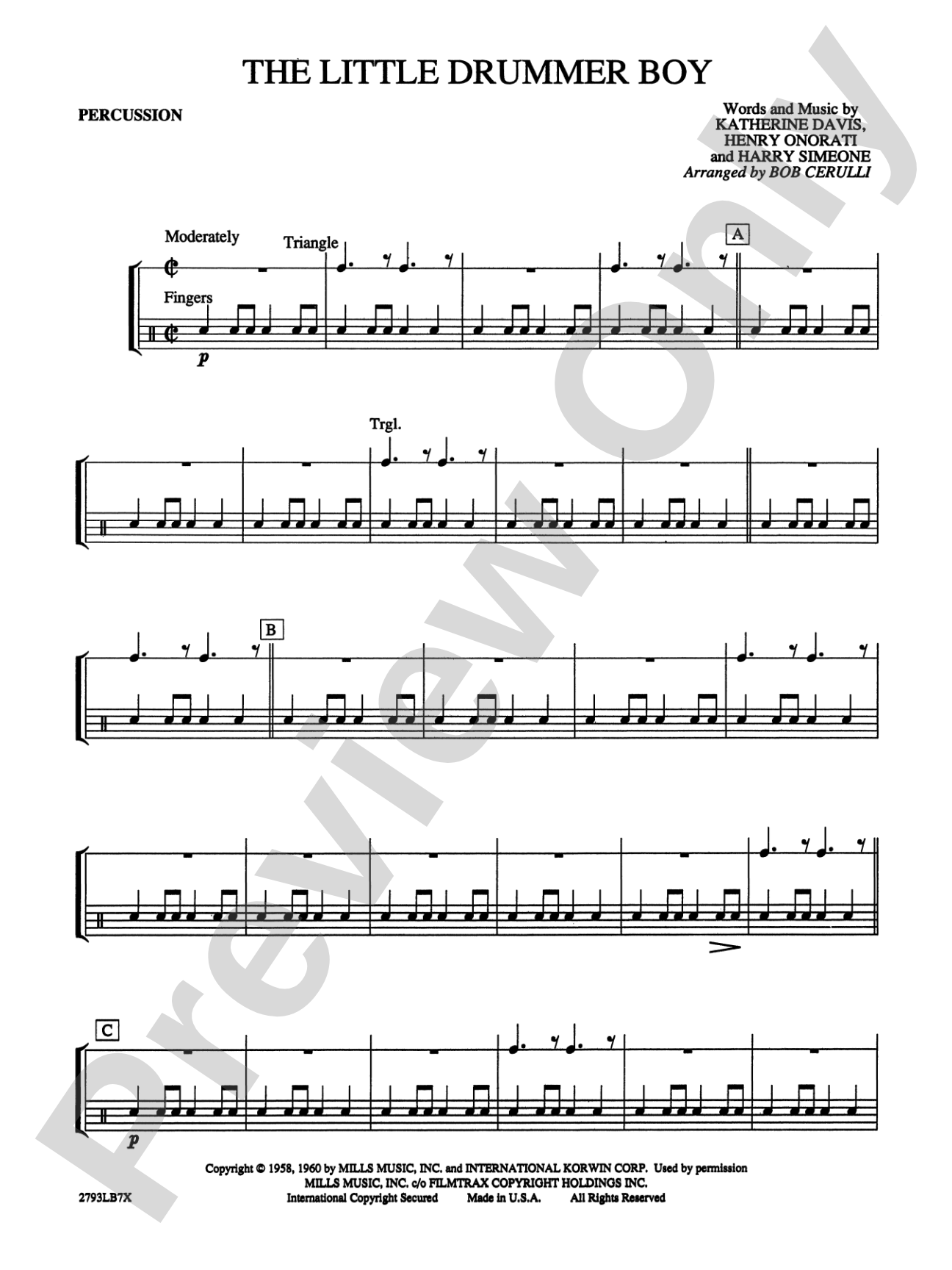 The Little Drummer Boy: 1st Percussion