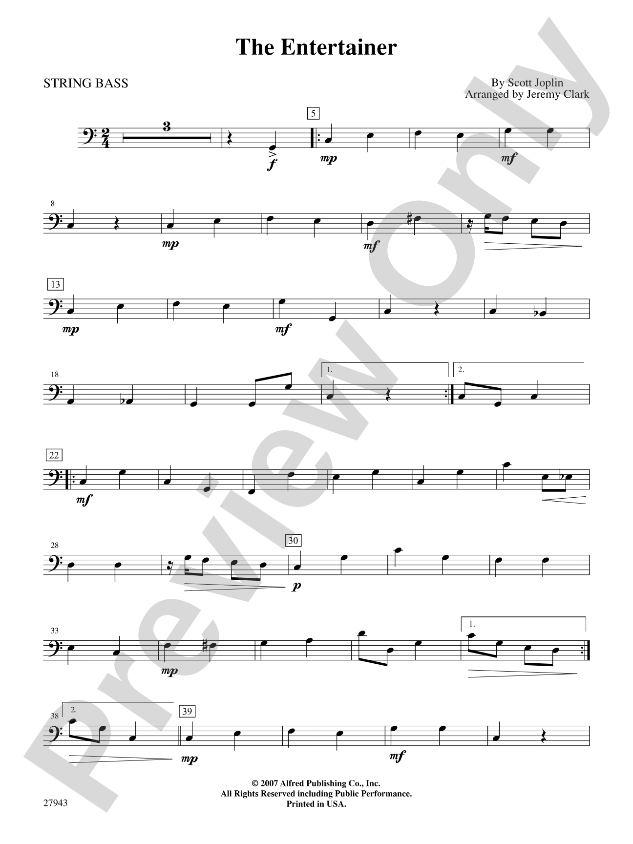 The Entertainer: String Bass