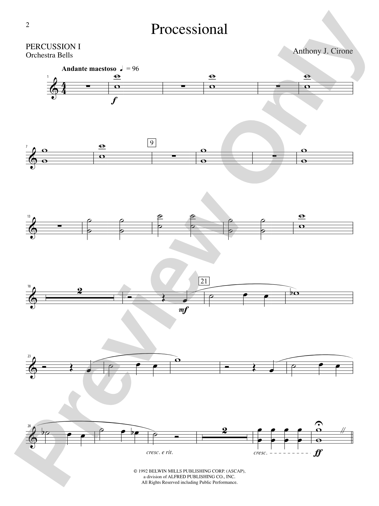 The Anthony J. Cirone Intermediate Percussion Ensemble Collection: 1st Percussion