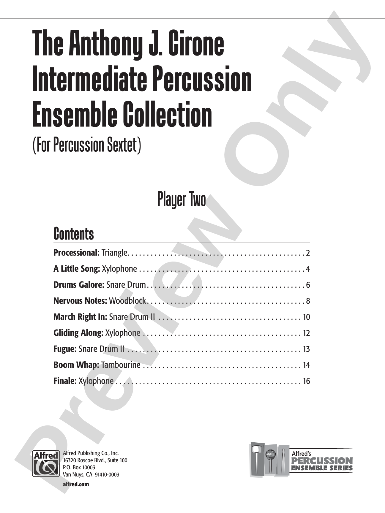 The Anthony J. Cirone Intermediate Percussion Ensemble Collection: 2nd Percussion