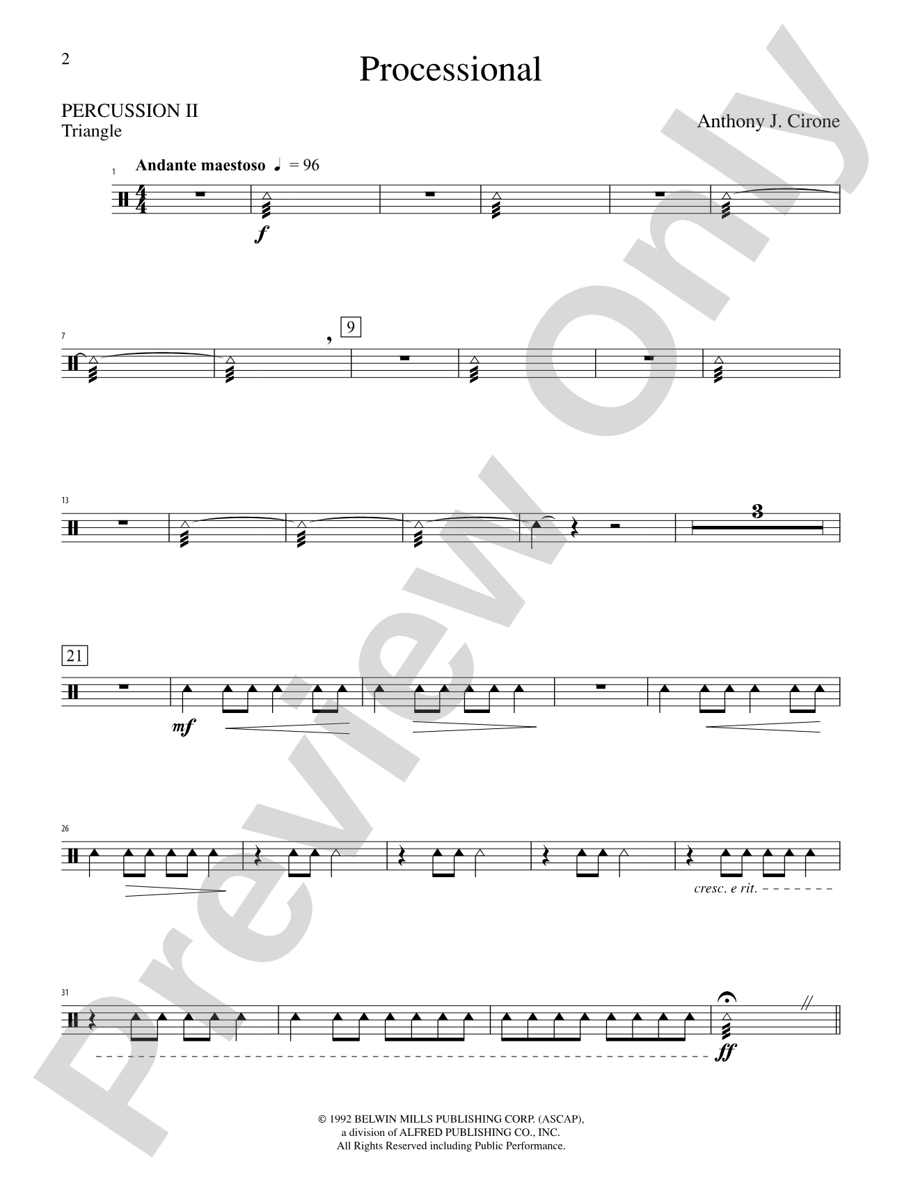 The Anthony J. Cirone Intermediate Percussion Ensemble Collection: 2nd Percussion