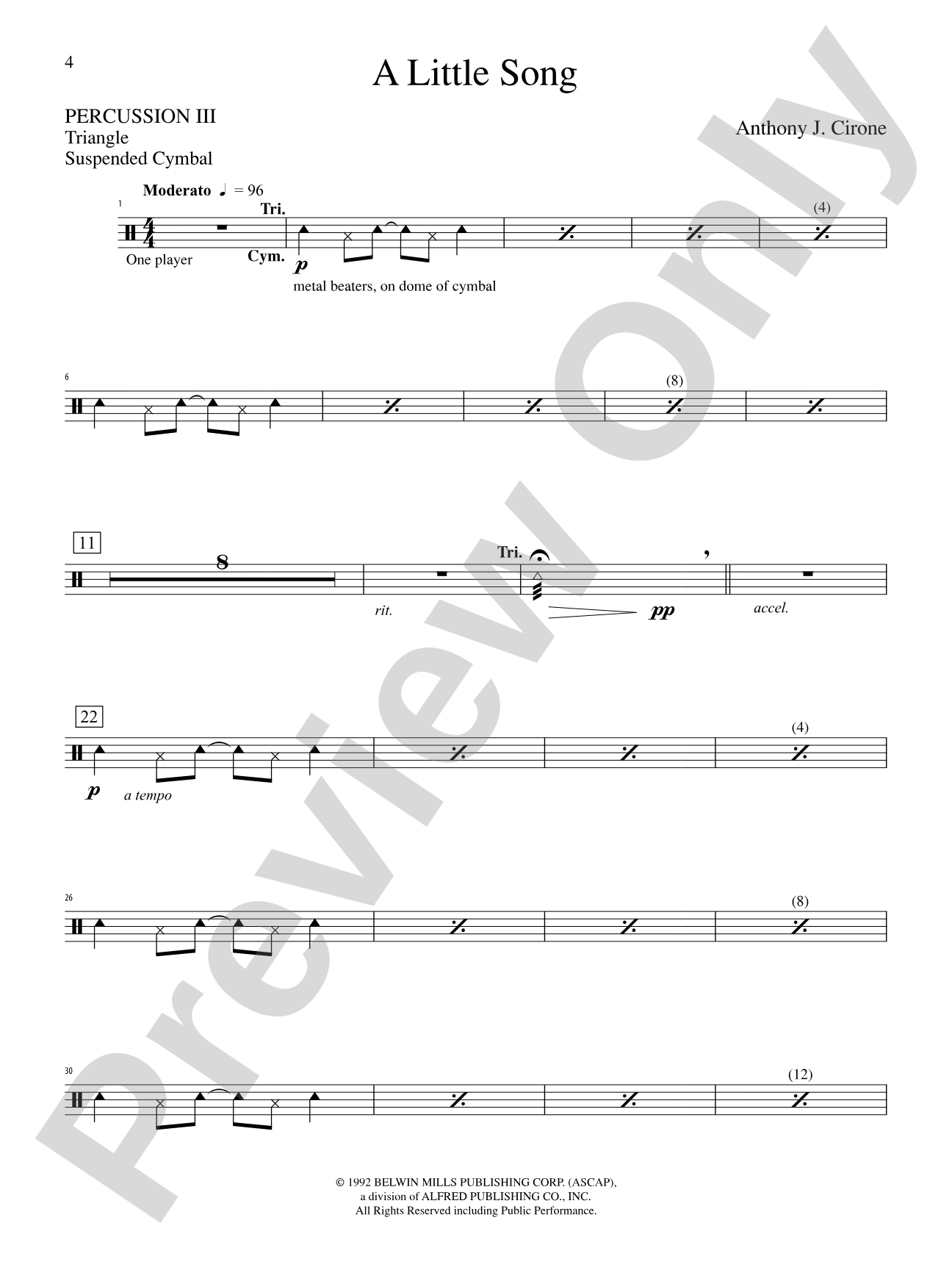 The Anthony J. Cirone Intermediate Percussion Ensemble Collection: 3rd Percussion