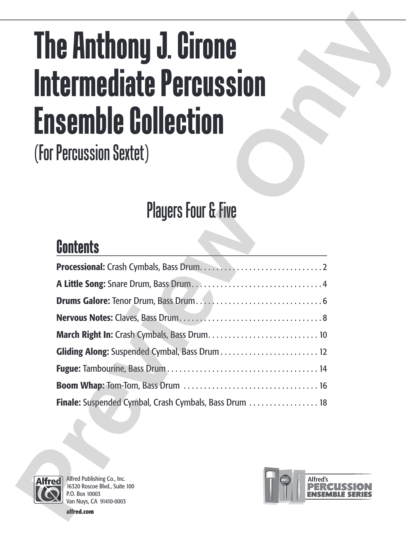 The Anthony J. Cirone Intermediate Percussion Ensemble Collection: 4th & 5th Percussion