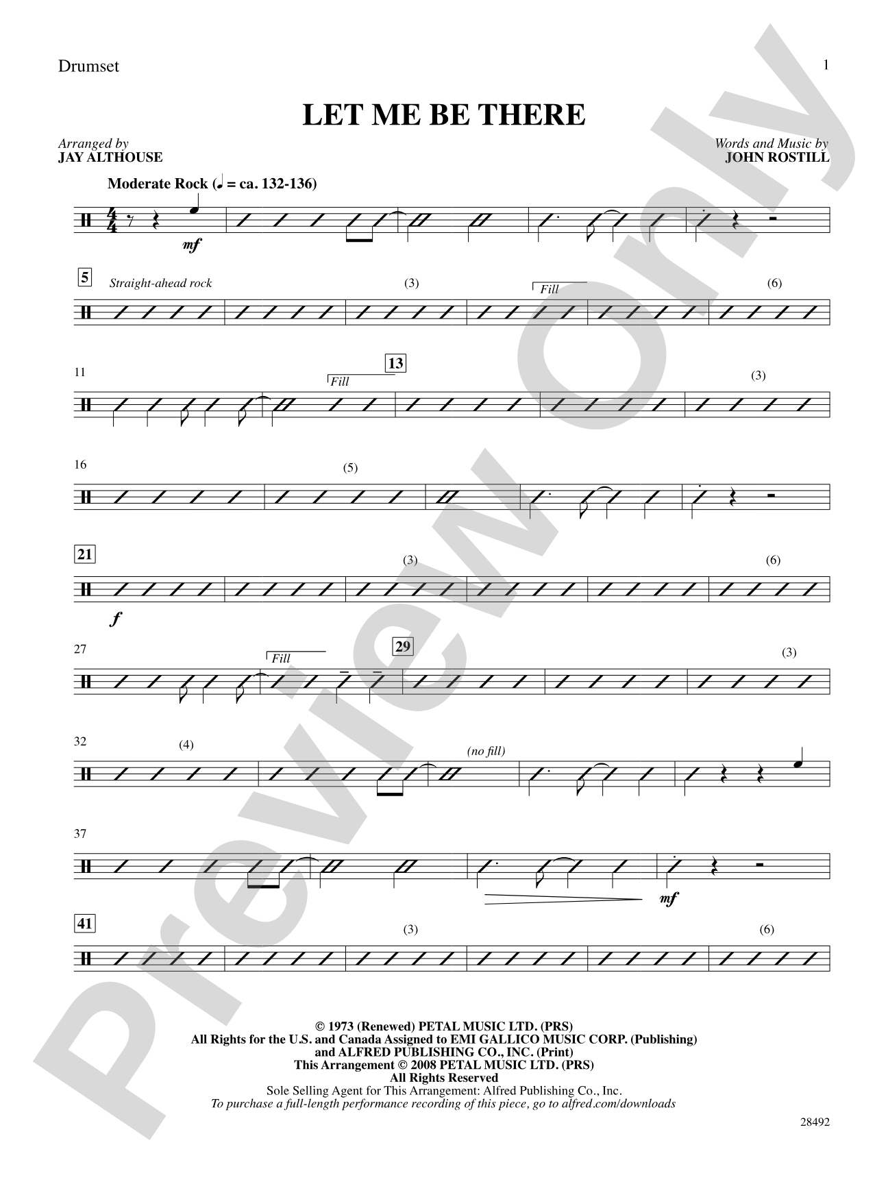 Let Me Be There: Drums: Choral SoundPax