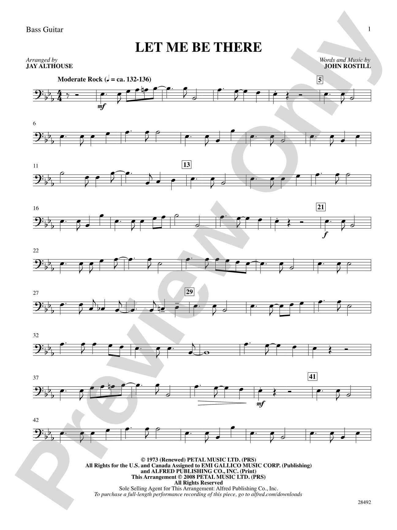 Let Me Be There: String Bass: Choral SoundPax