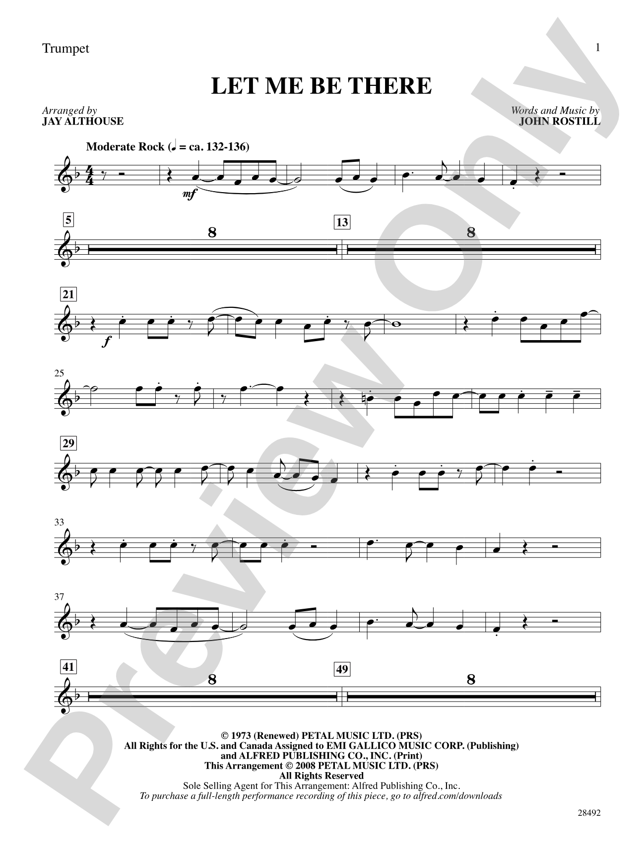 Let Me Be There: 1st B-flat Trumpet: Choral SoundPax