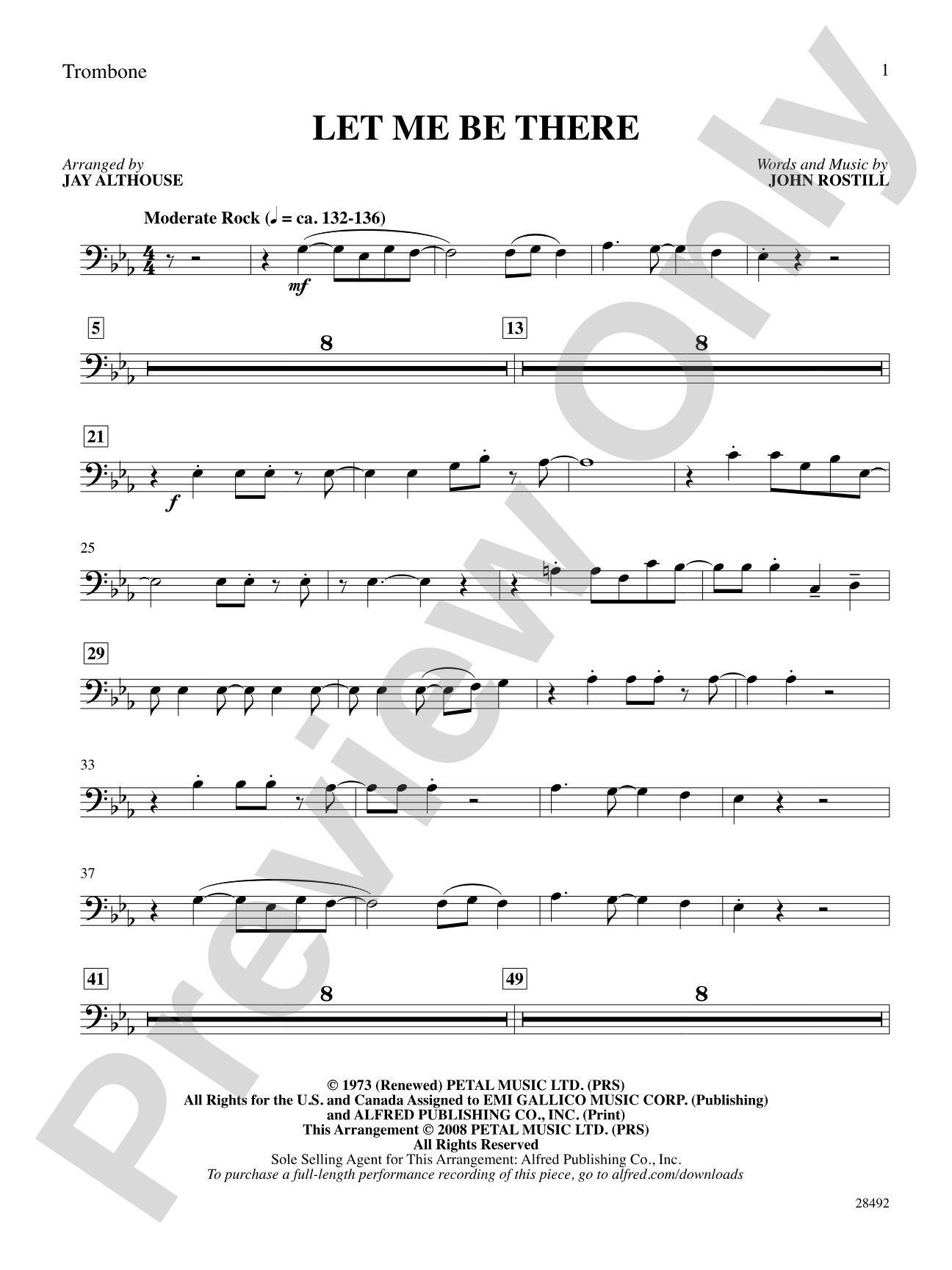 Let Me Be There: 1st Trombone: Choral SoundPax