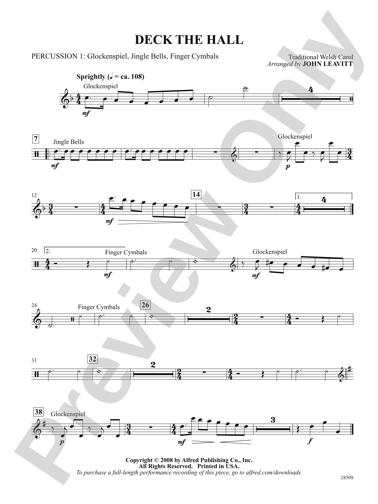 Deck the Hall: 1st Percussion: Choral SoundPax