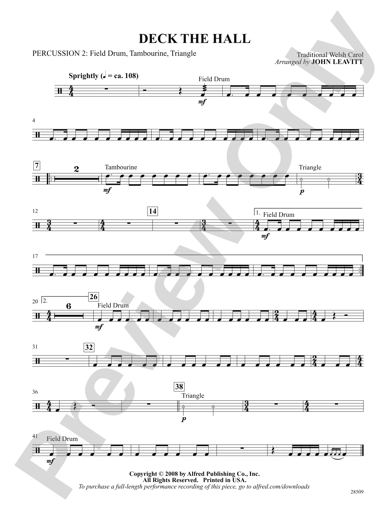 Deck the Hall: 2nd Percussion: Choral SoundPax