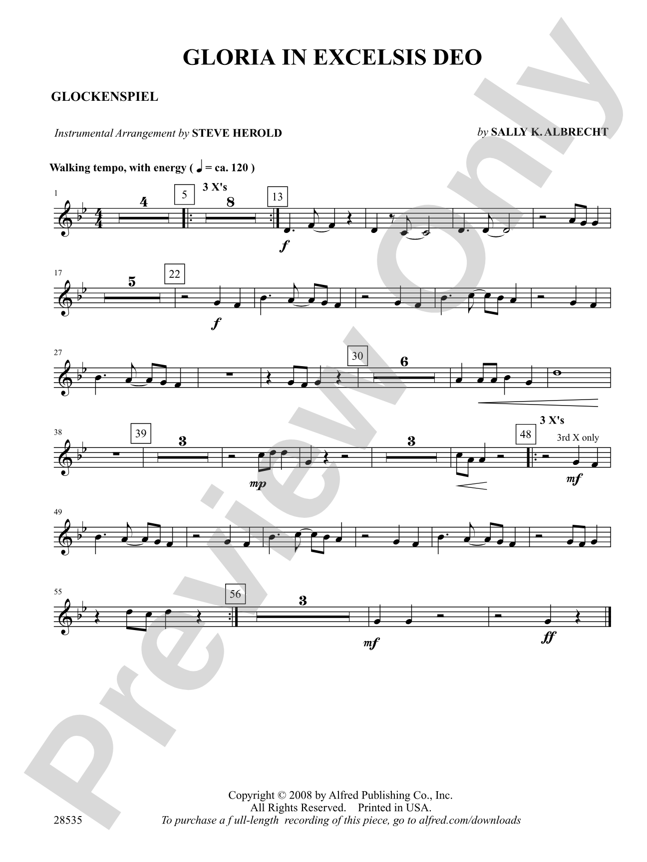 Gloria in Excelsis Deo: 2nd Mallet Percussion: Choral SoundPax