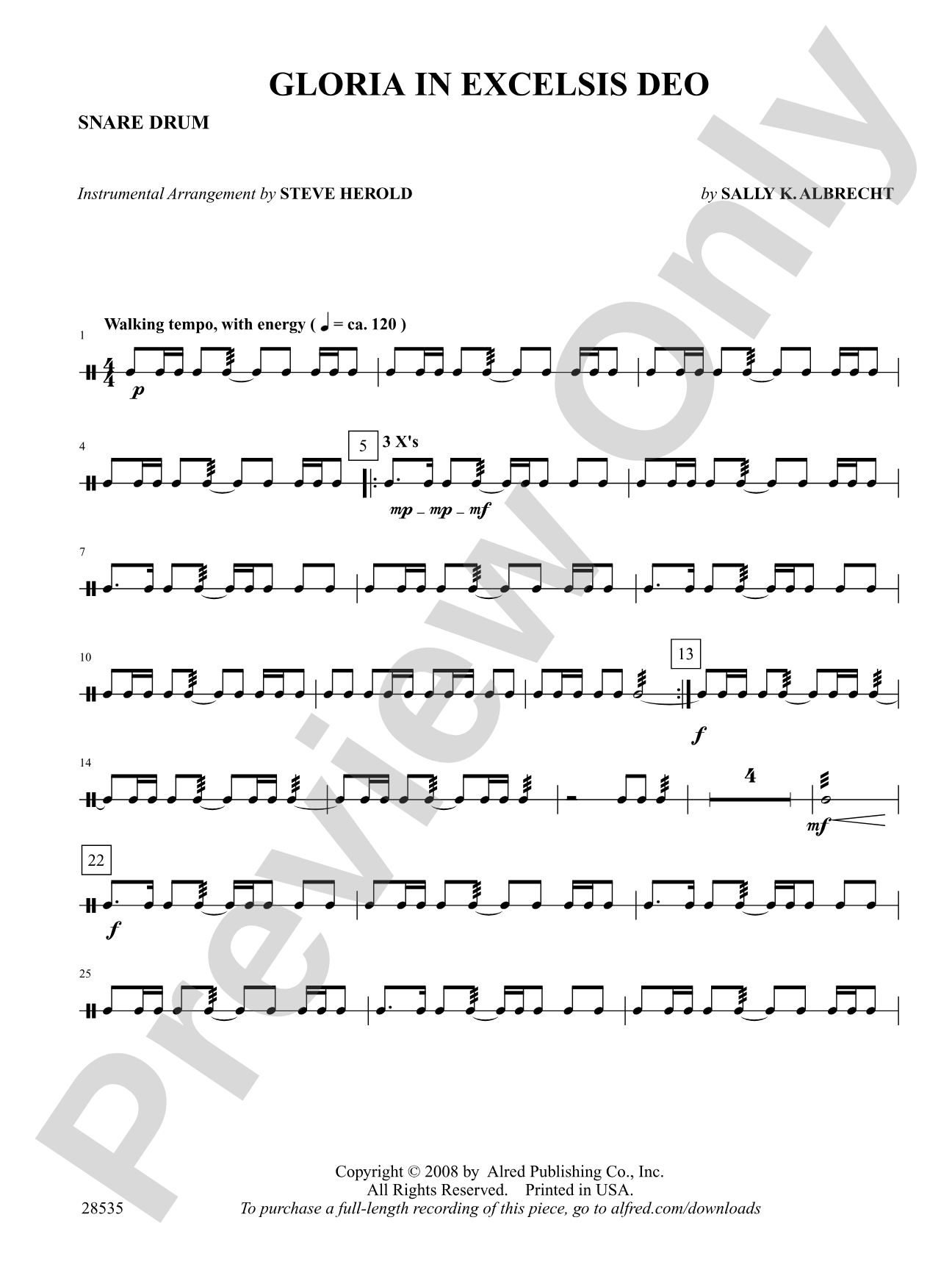 Gloria in Excelsis Deo: Snare Drum: Choral SoundPax