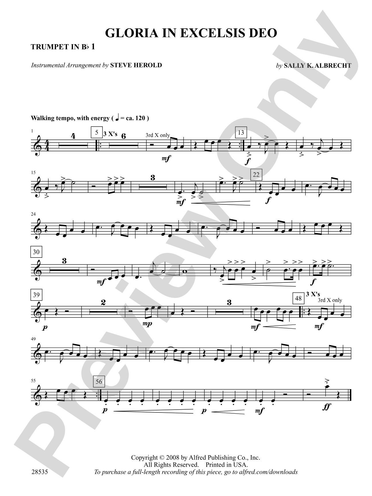Gloria in Excelsis Deo: 1st B-flat Trumpet: Choral SoundPax