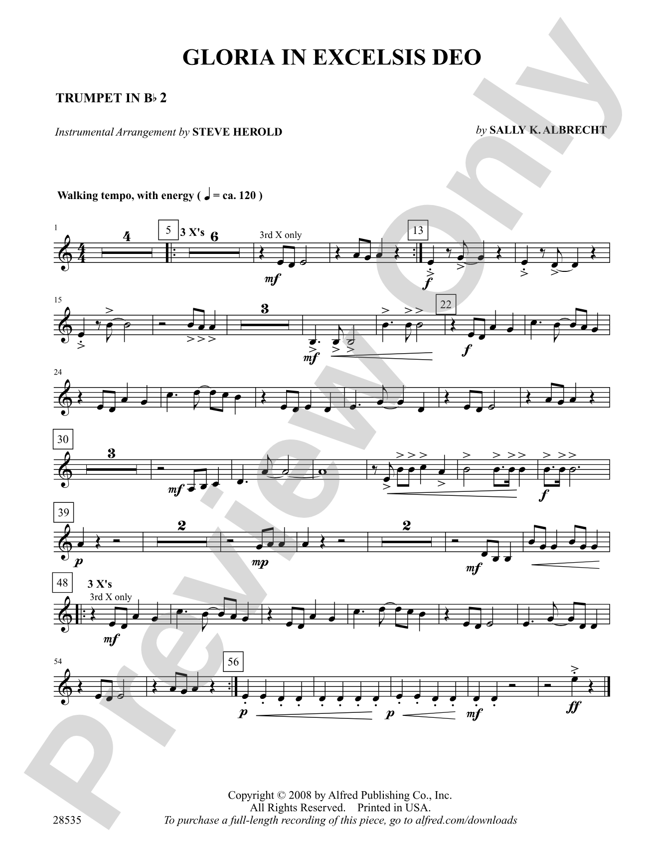 Gloria in Excelsis Deo: 2nd B-flat Trumpet: Choral SoundPax