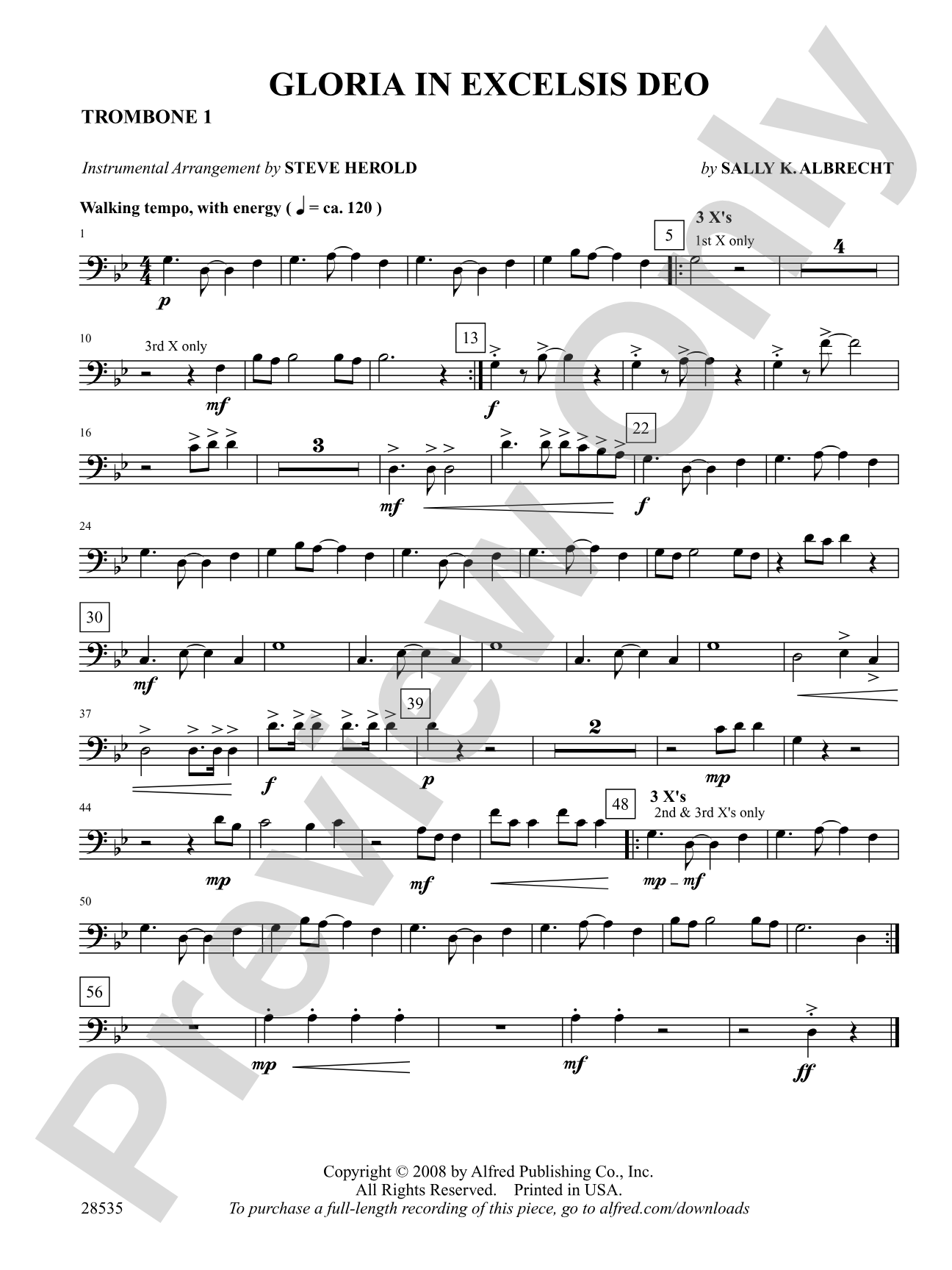 Gloria in Excelsis Deo: 1st Trombone: Choral SoundPax