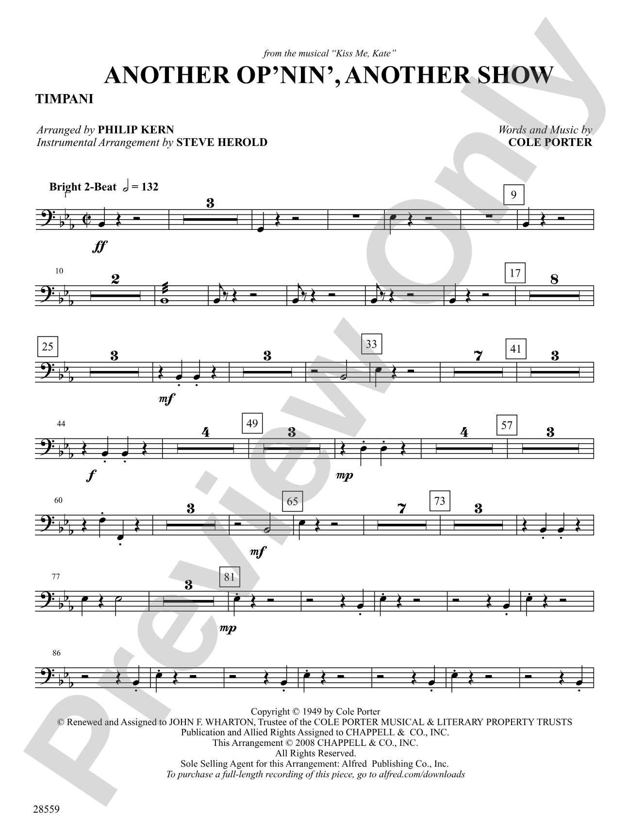 Another Op'nin', Another Show: Timpani: Choral SoundPax