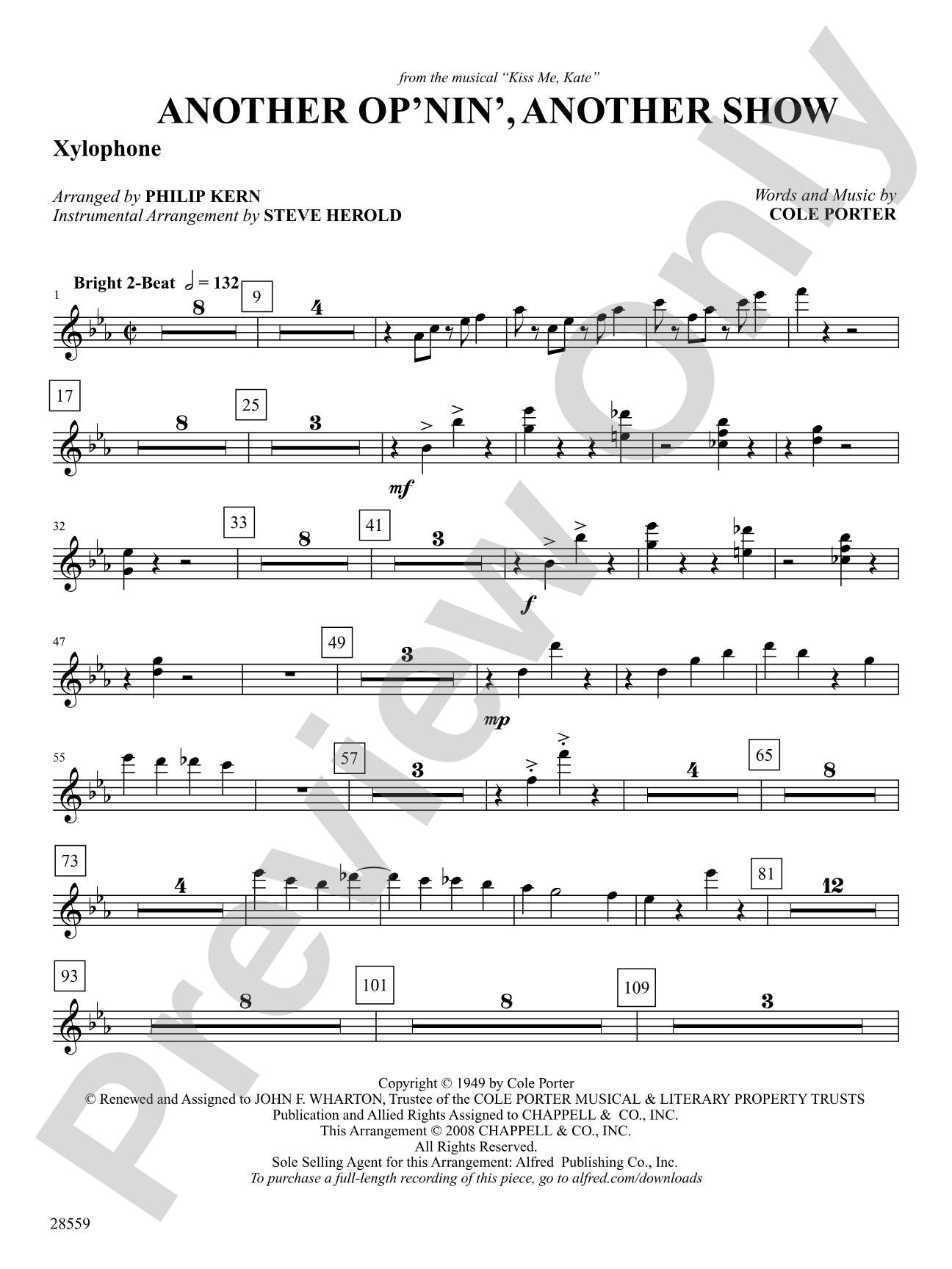 Another Op'nin', Another Show: Xylophone: Choral SoundPax