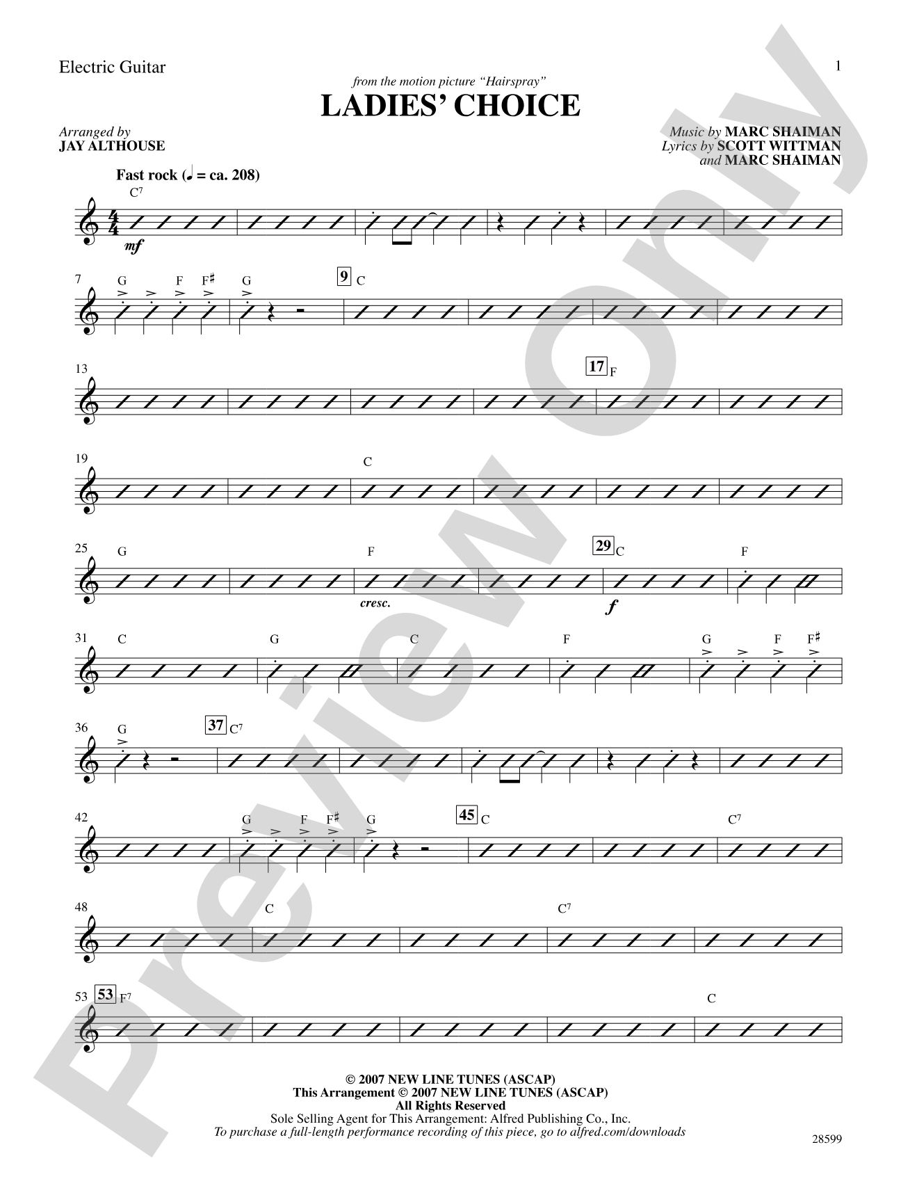 Ladies' Choice (from the movie Hairspray): Guitar: Choral SoundPax