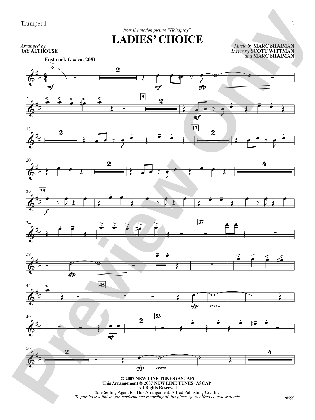 Ladies' Choice (from the movie Hairspray): 1st B-flat Trumpet: Choral SoundPax
