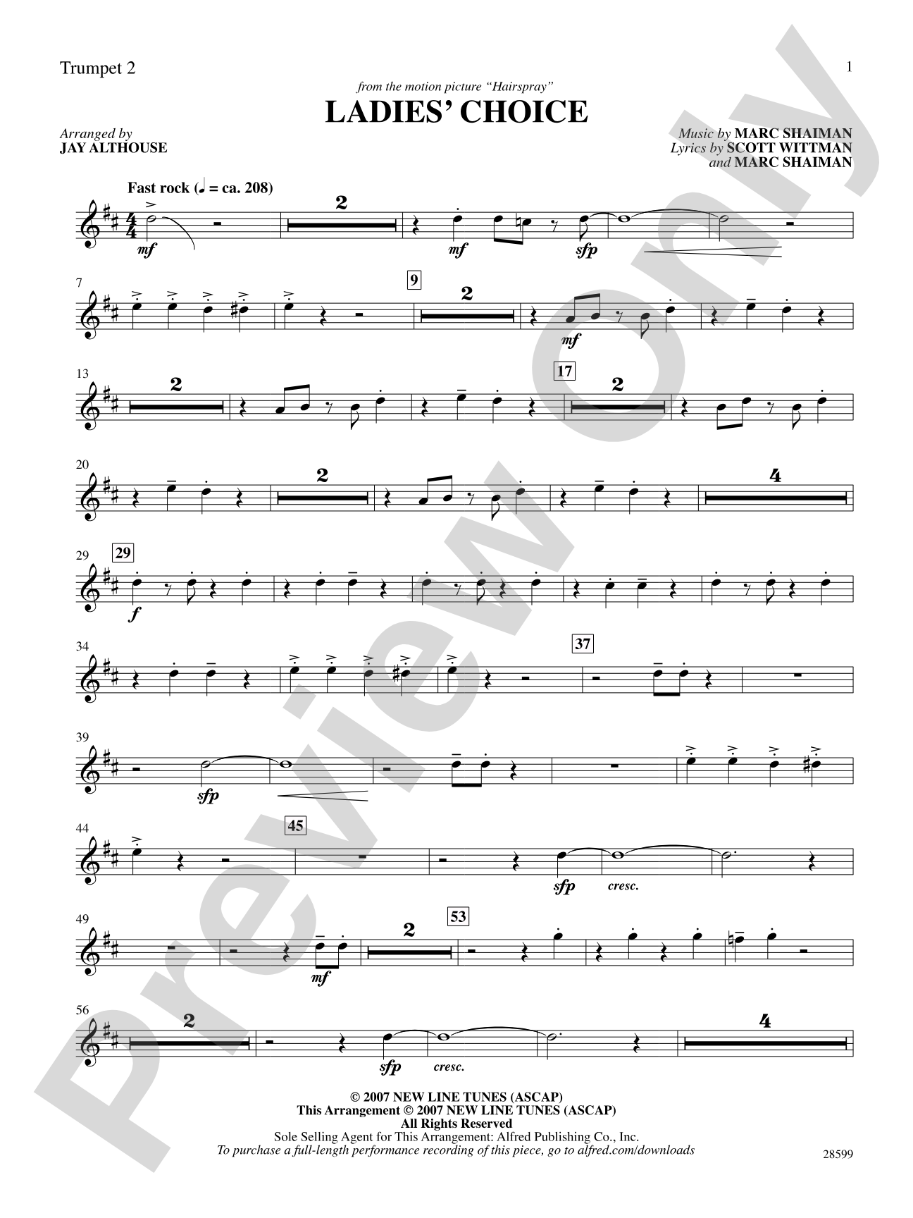 Ladies' Choice (from the movie Hairspray): 2nd B-flat Trumpet: Choral SoundPax