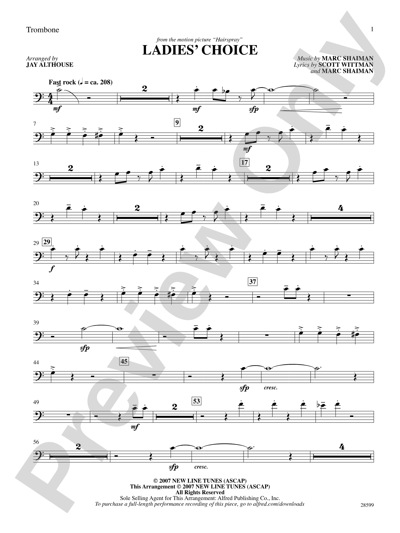 Ladies' Choice (from the movie Hairspray): 1st Trombone: Choral SoundPax