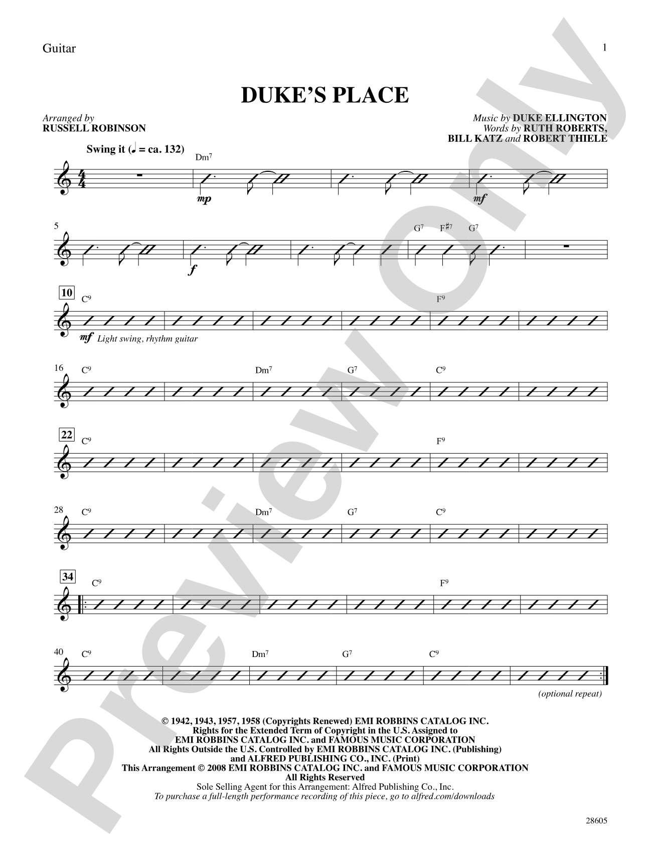 Duke's Place: Guitar: Choral SoundPax