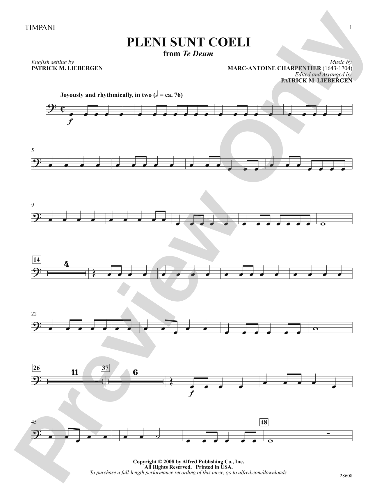 Pleni Sunt Coeli (from Te Deum): Timpani: Choral SoundPax