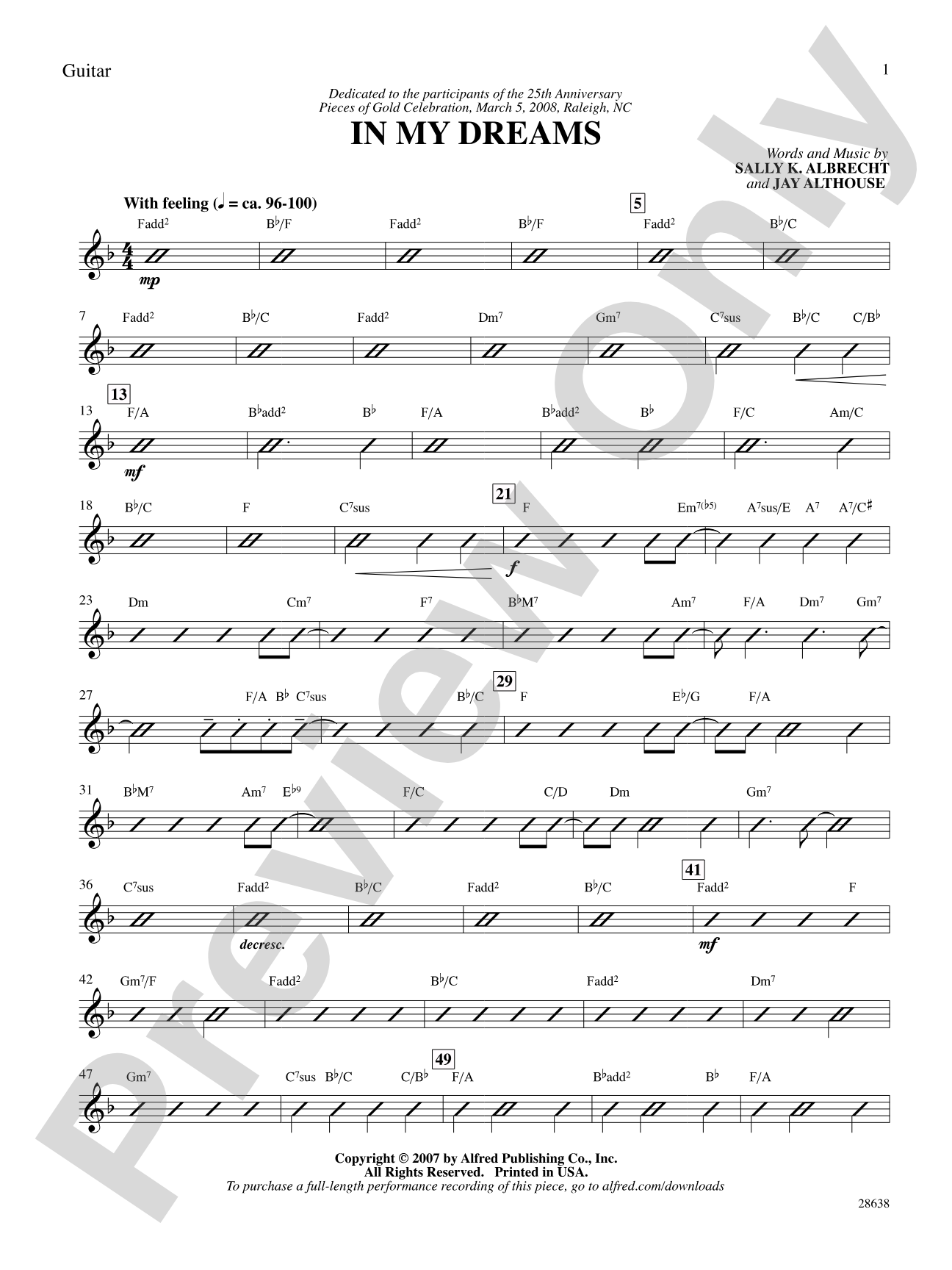 In My Dreams: Guitar: Choral SoundPax