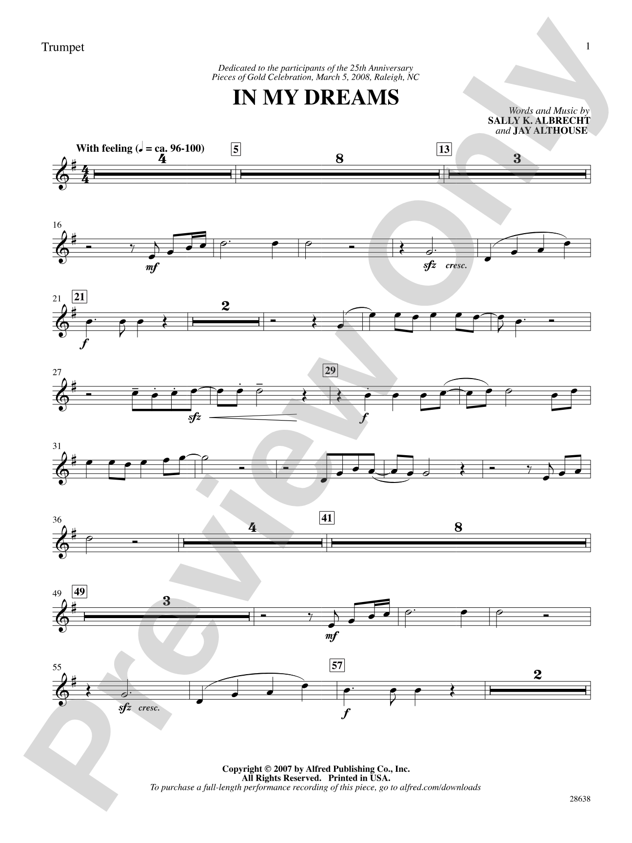 In My Dreams: 1st B-flat Trumpet: Choral SoundPax