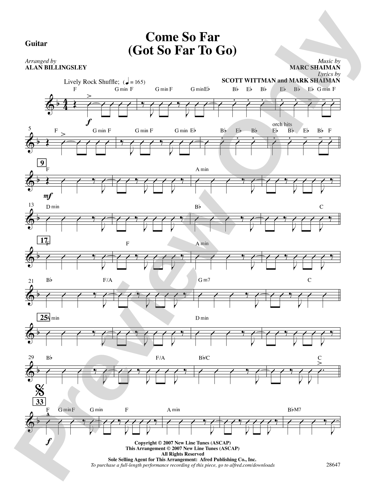 Come So Far (Got So Far to Go) (from Hairspray): Guitar: Choral SoundPax