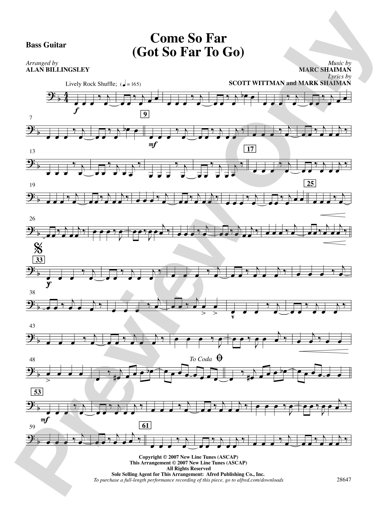 Come So Far (Got So Far to Go) (from Hairspray): String Bass: Choral SoundPax
