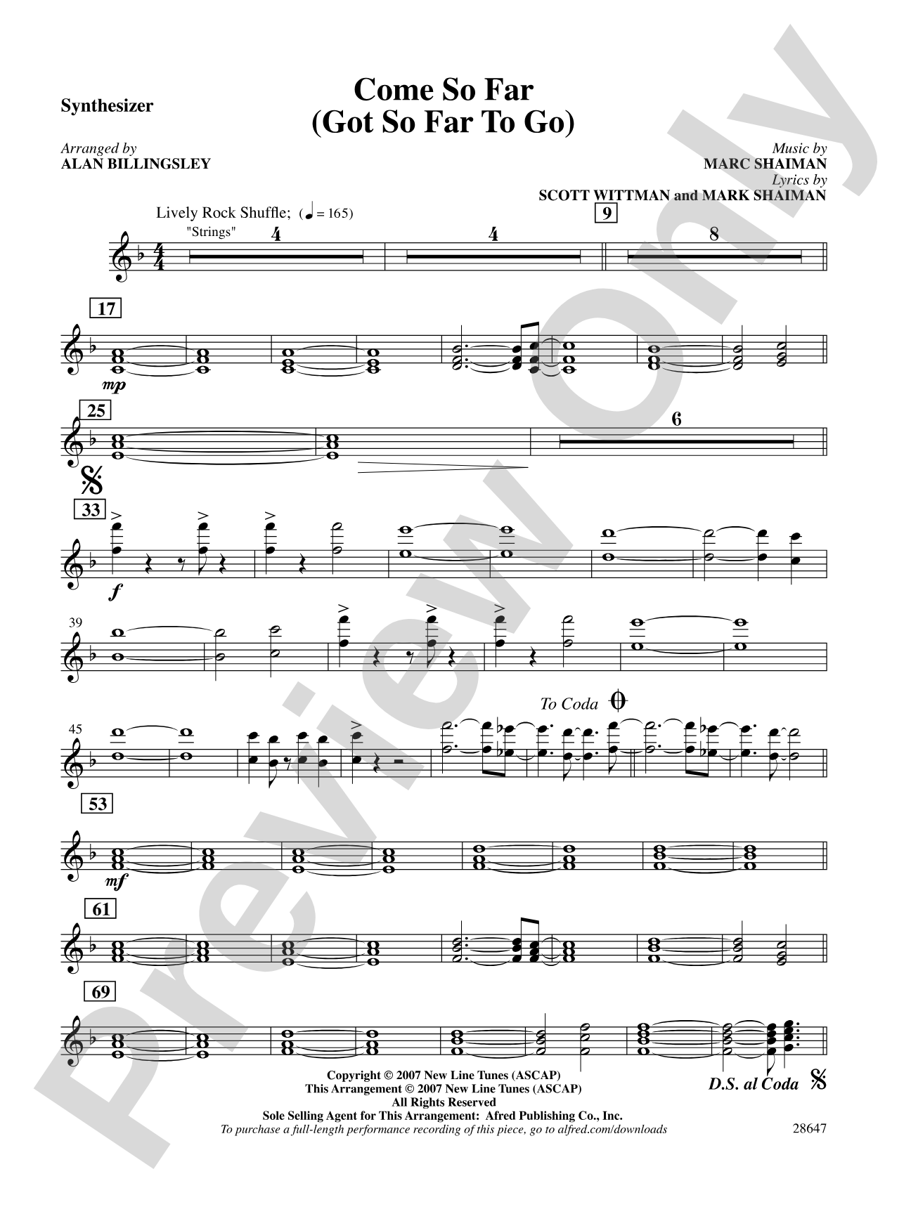 Come So Far (Got So Far to Go) (from Hairspray): Synthesizer: Choral SoundPax