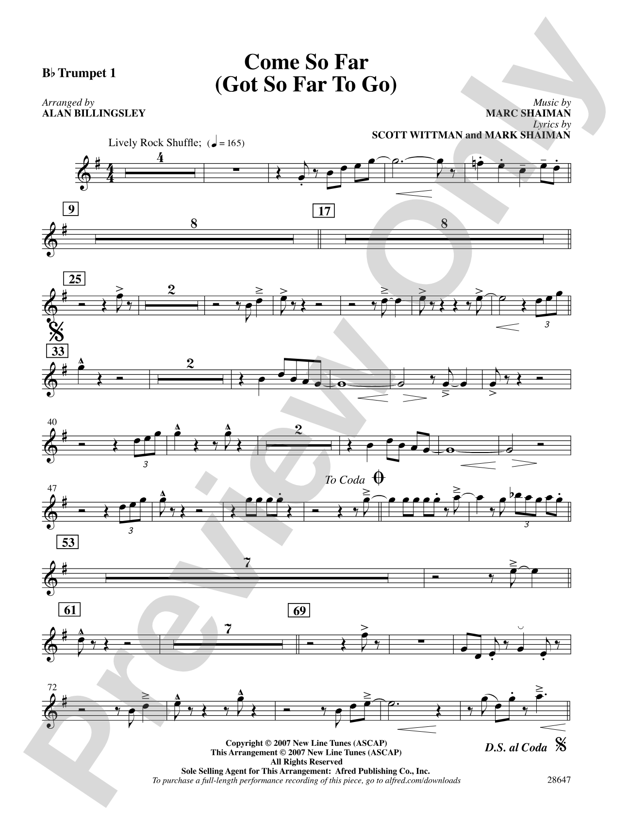 Come So Far (Got So Far to Go) (from Hairspray): 1st B-flat Trumpet: Choral SoundPax