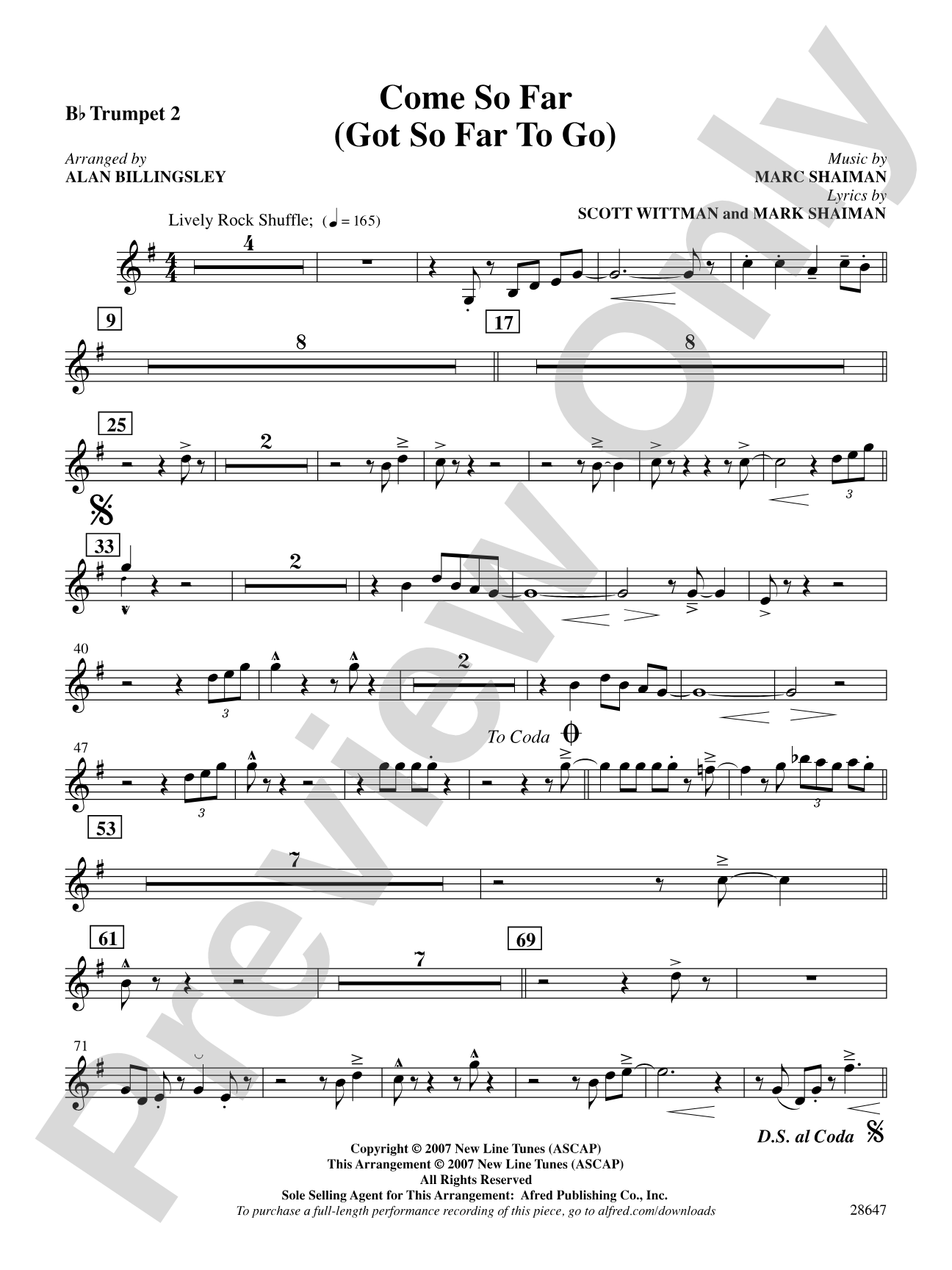 Come So Far (Got So Far to Go) (from Hairspray): 2nd B-flat Trumpet: Choral SoundPax