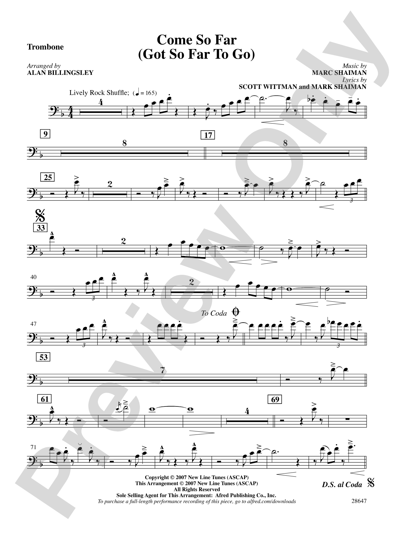 Come So Far (Got So Far to Go) (from Hairspray): 1st Trombone: Choral SoundPax