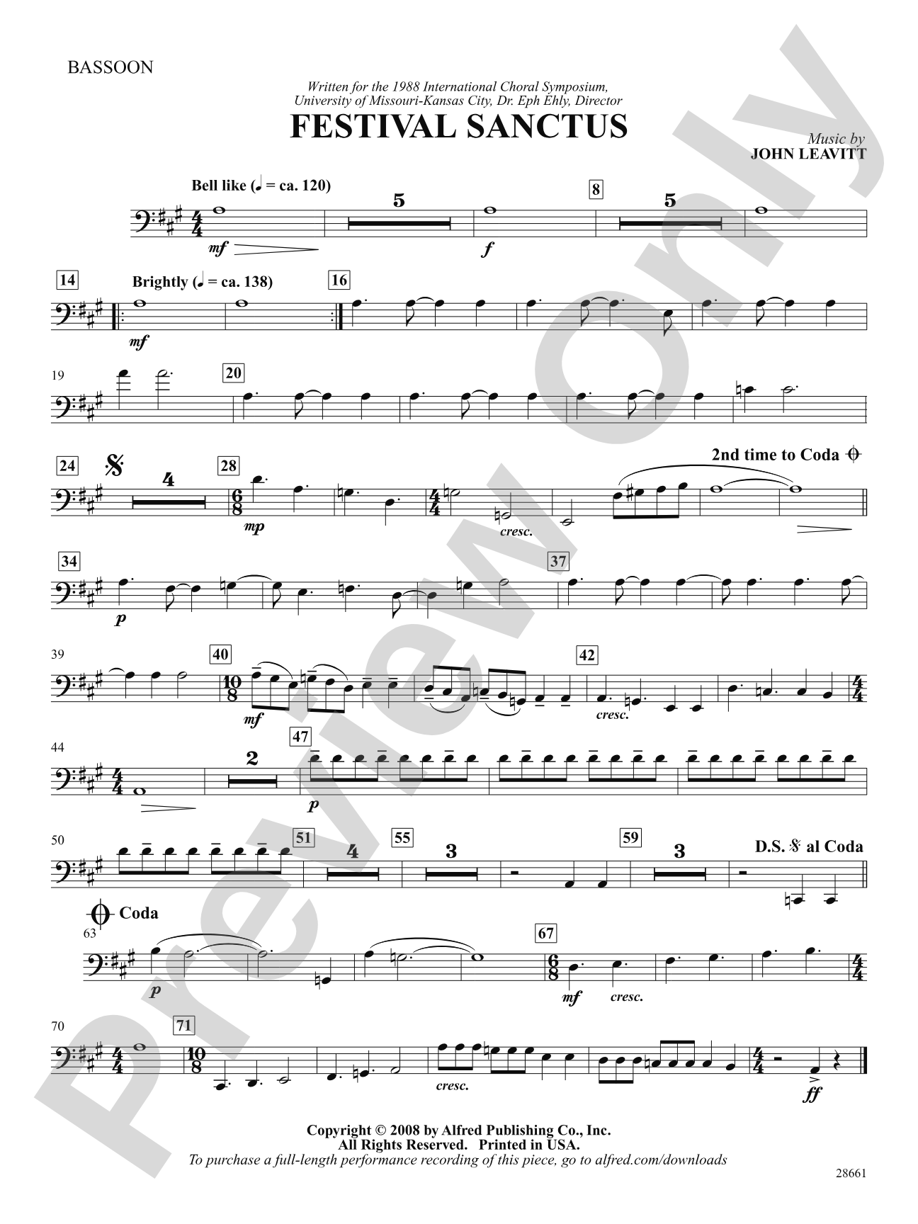 Festival Sanctus: Bassoon: Choral SoundPax