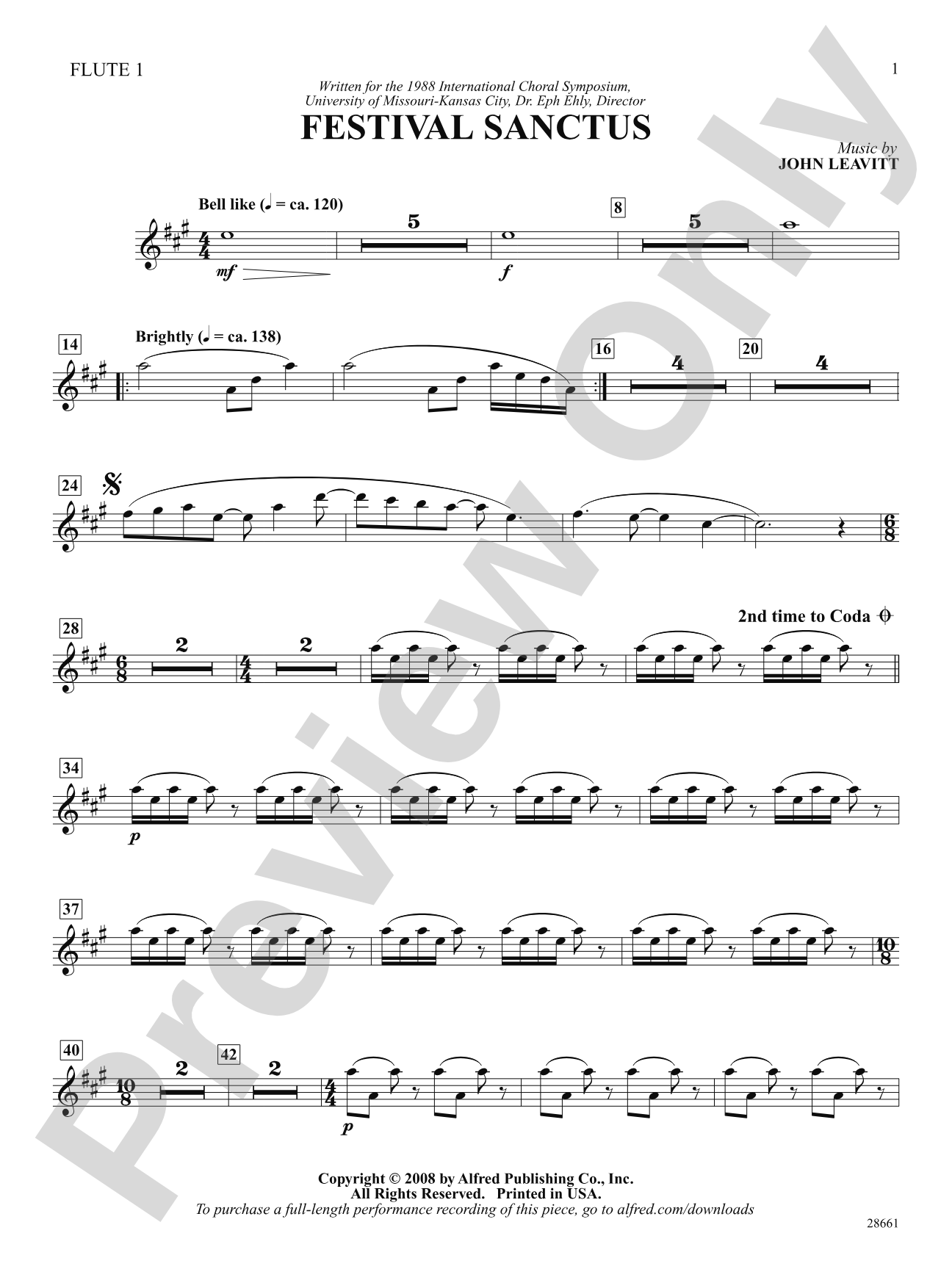 Festival Sanctus: Flute: Choral SoundPax