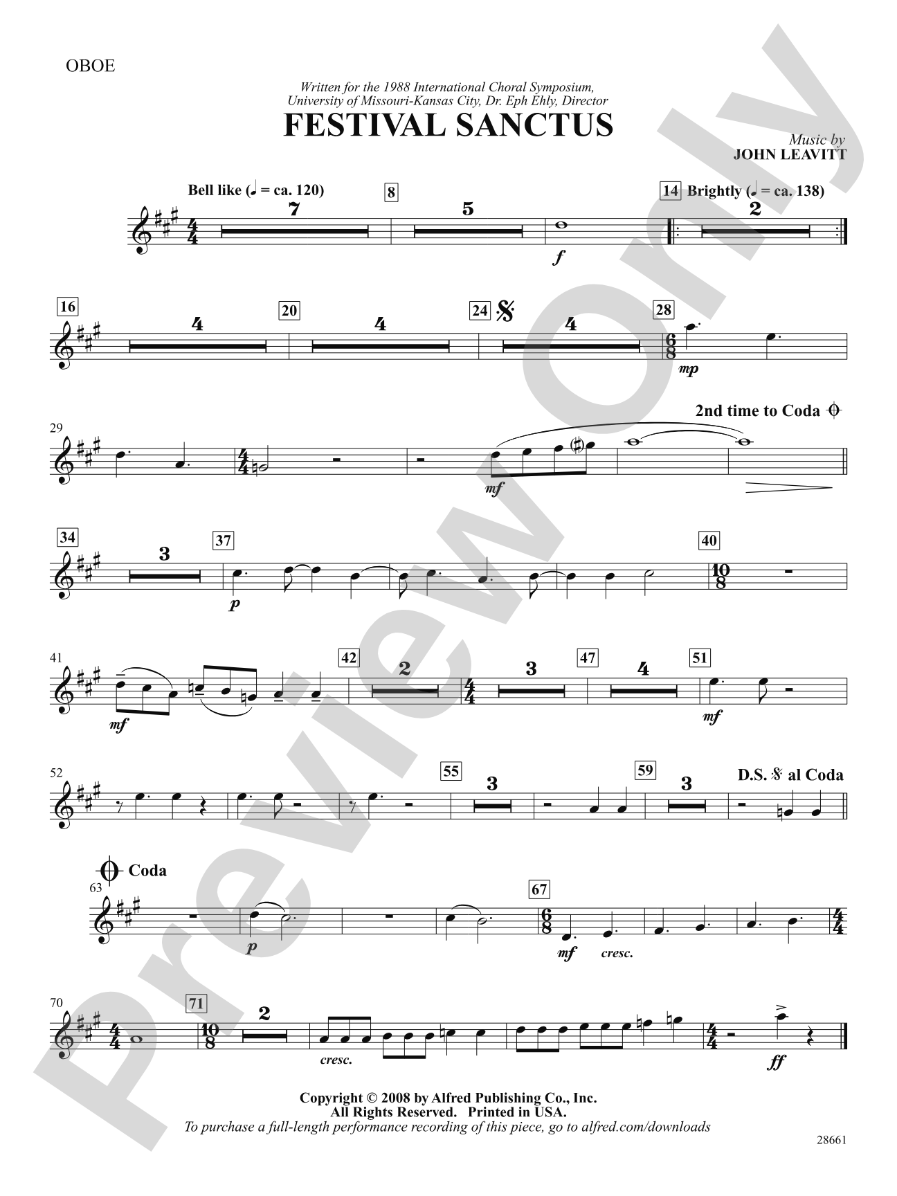 Festival Sanctus: Oboe: Choral SoundPax