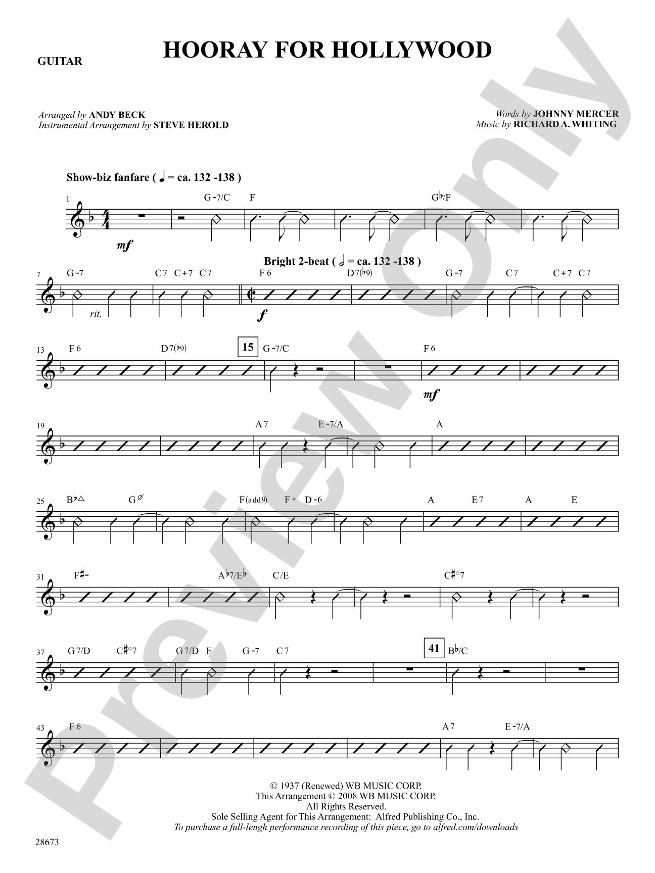 Hooray for Hollywood: Guitar: Choral SoundPax