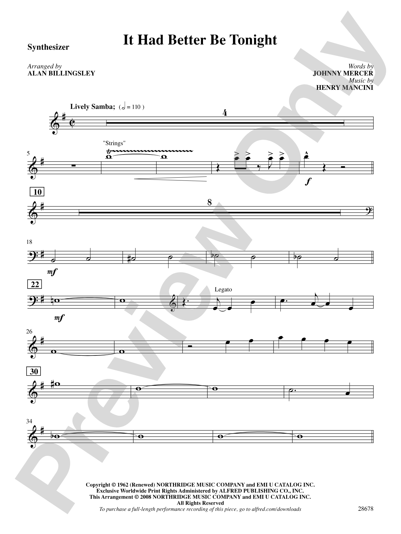 It Had Better Be Tonight (recorded by Michael Buble): Synthesizer: Choral SoundPax