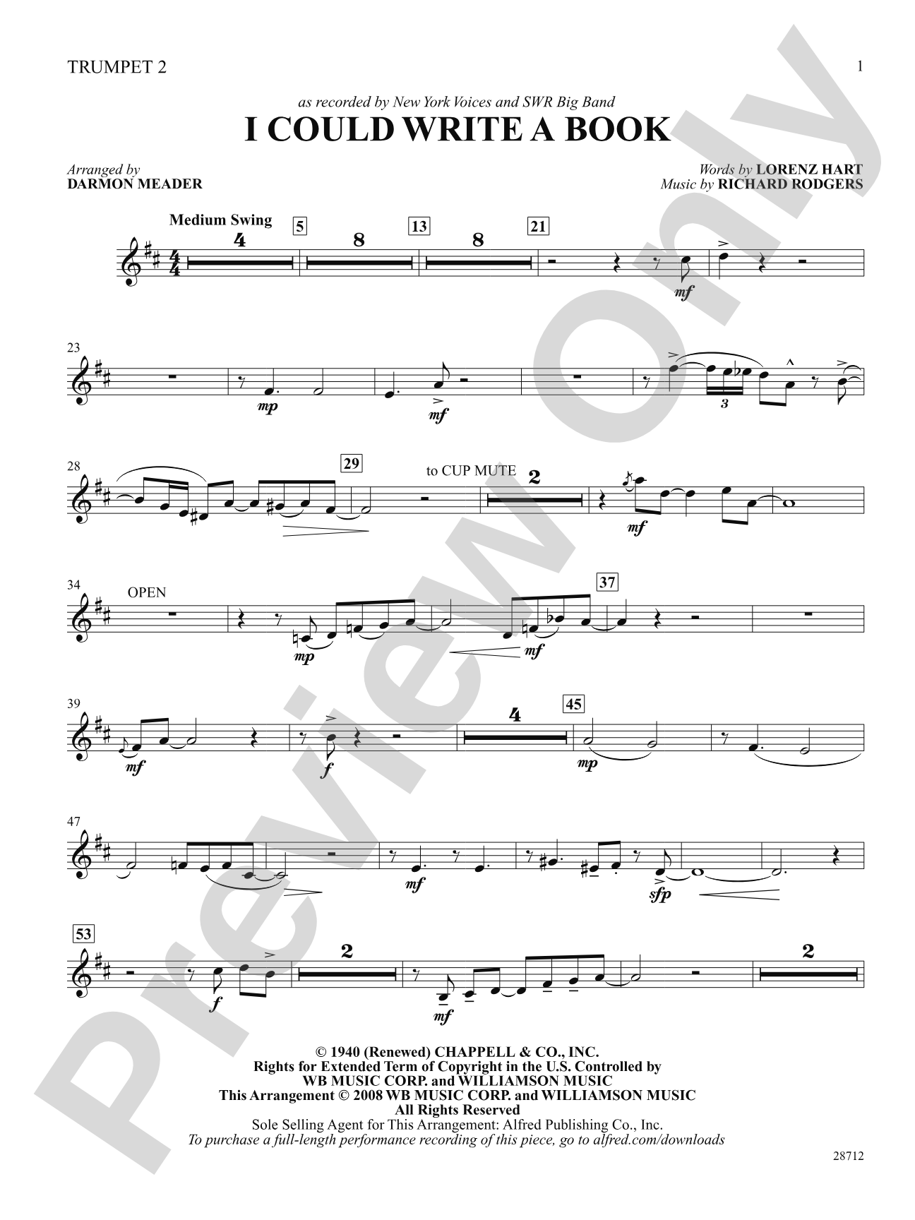 I Could Write a Book: 2nd B-flat Trumpet: Choral SoundPax