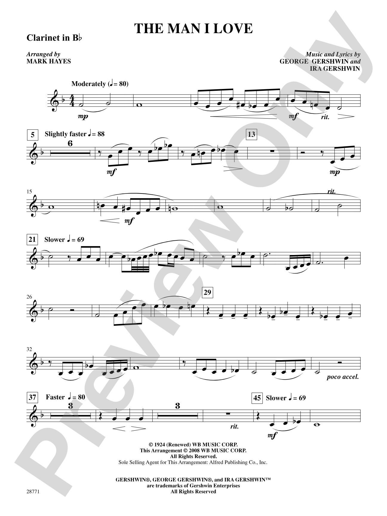 The Man I Love: 1st B-flat Clarinet: Choral SoundPax