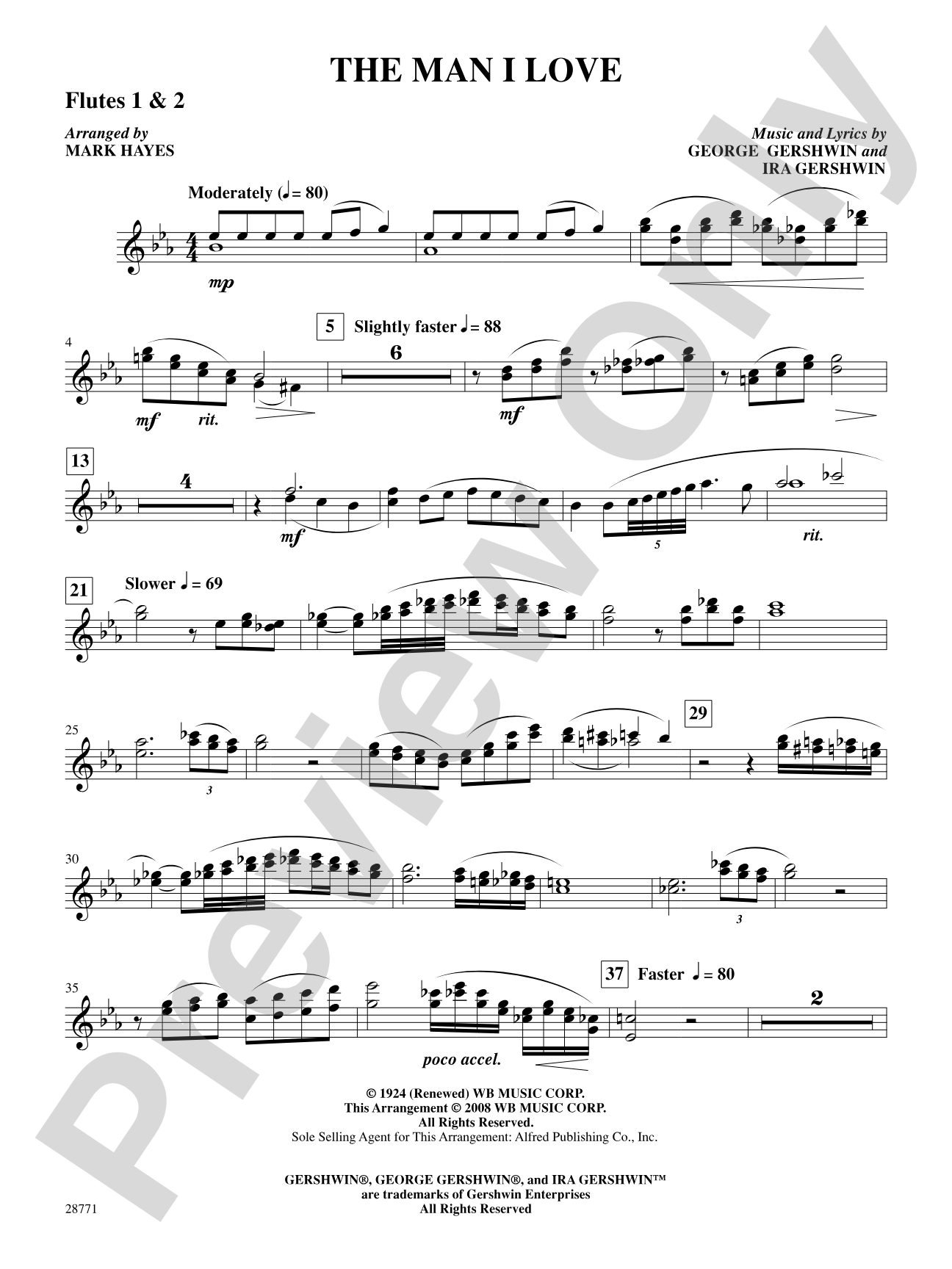 The Man I Love: 1st & 2nd Flute: Choral SoundPax