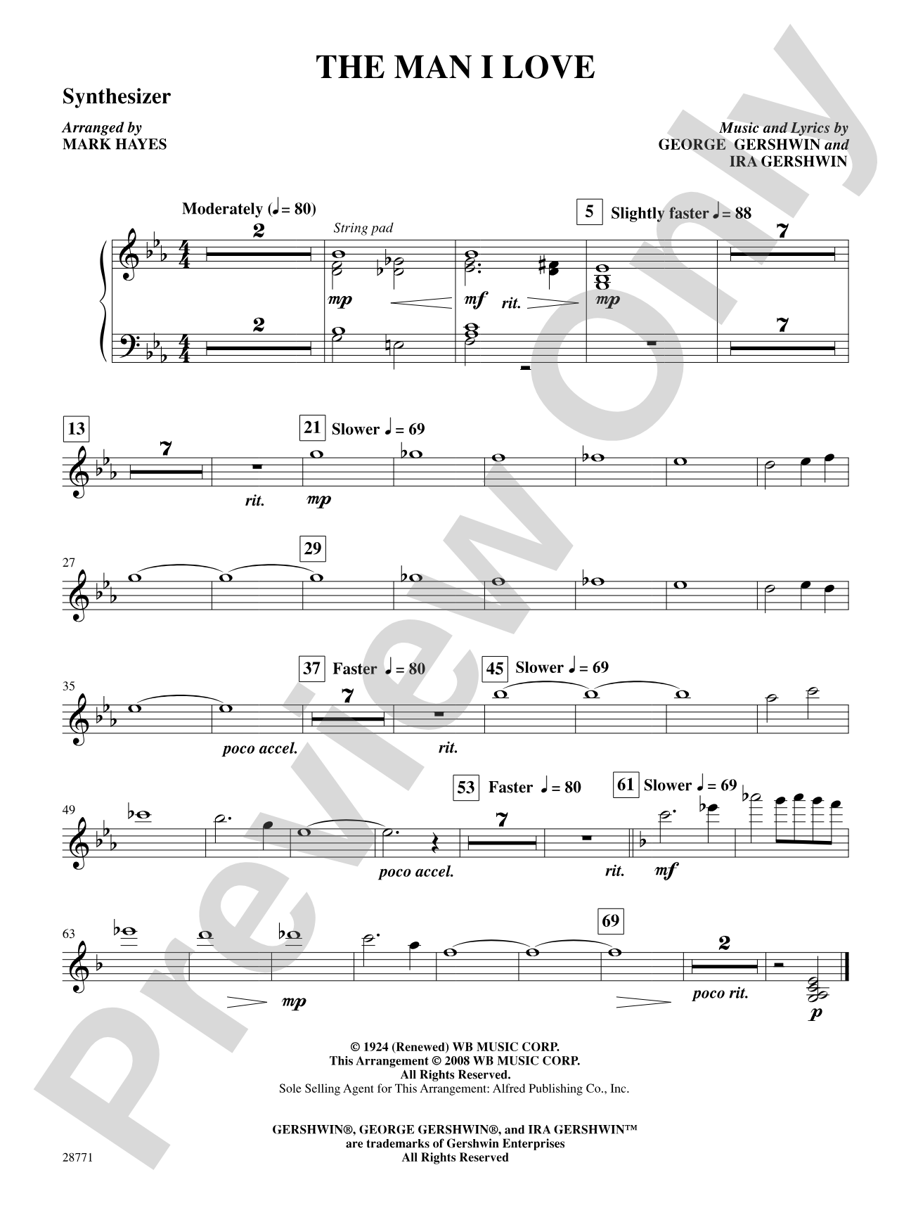 The Man I Love: Synthesizer: Choral SoundPax
