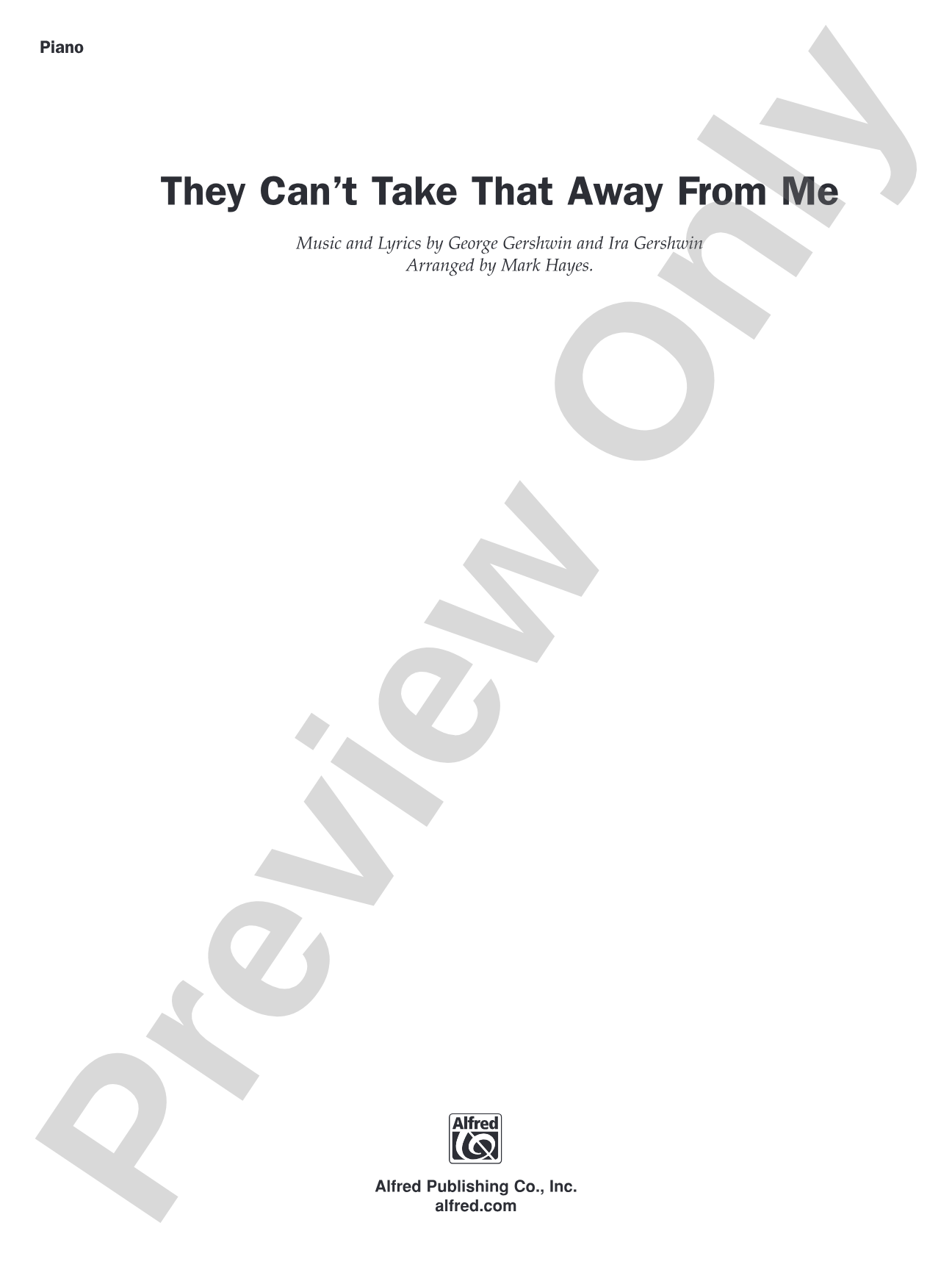 They Can't Take That Away from Me: Piano Accompaniment: Choral SoundPax