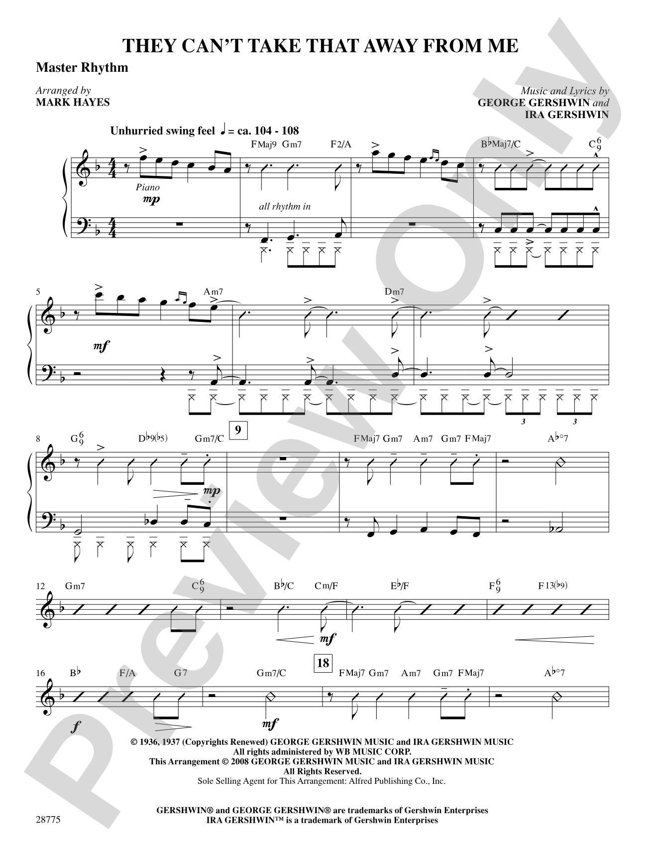 They Can't Take That Away from Me: Master Rhythm: Choral SoundPax