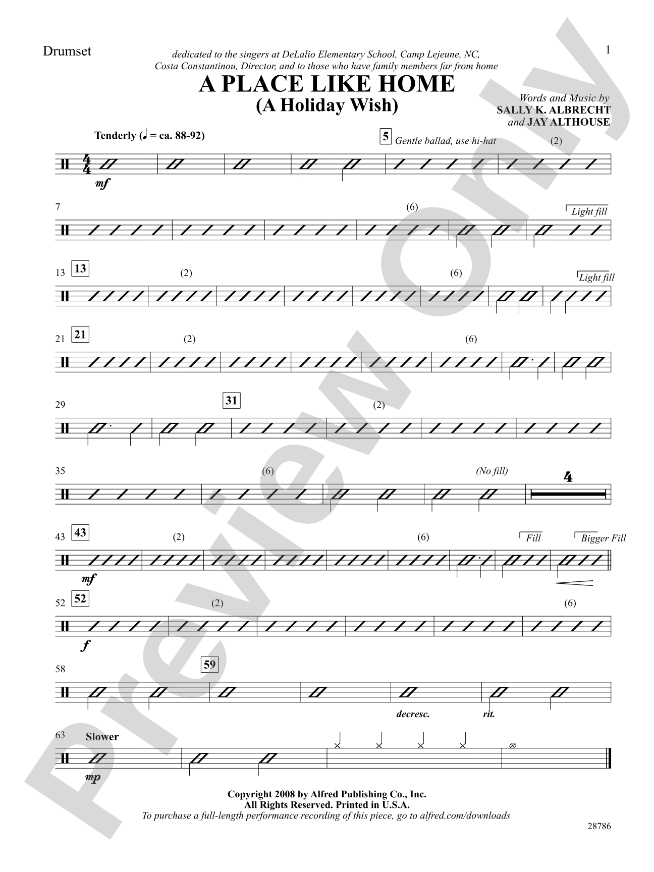 A Place Like Home (A Holiday Wish): Drums: Choral SoundPax