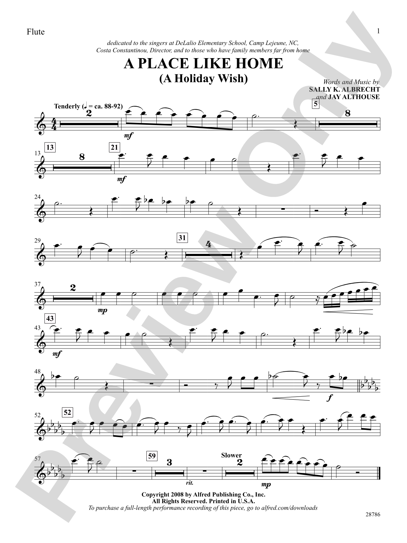 A Place Like Home (A Holiday Wish): Flute: Choral SoundPax