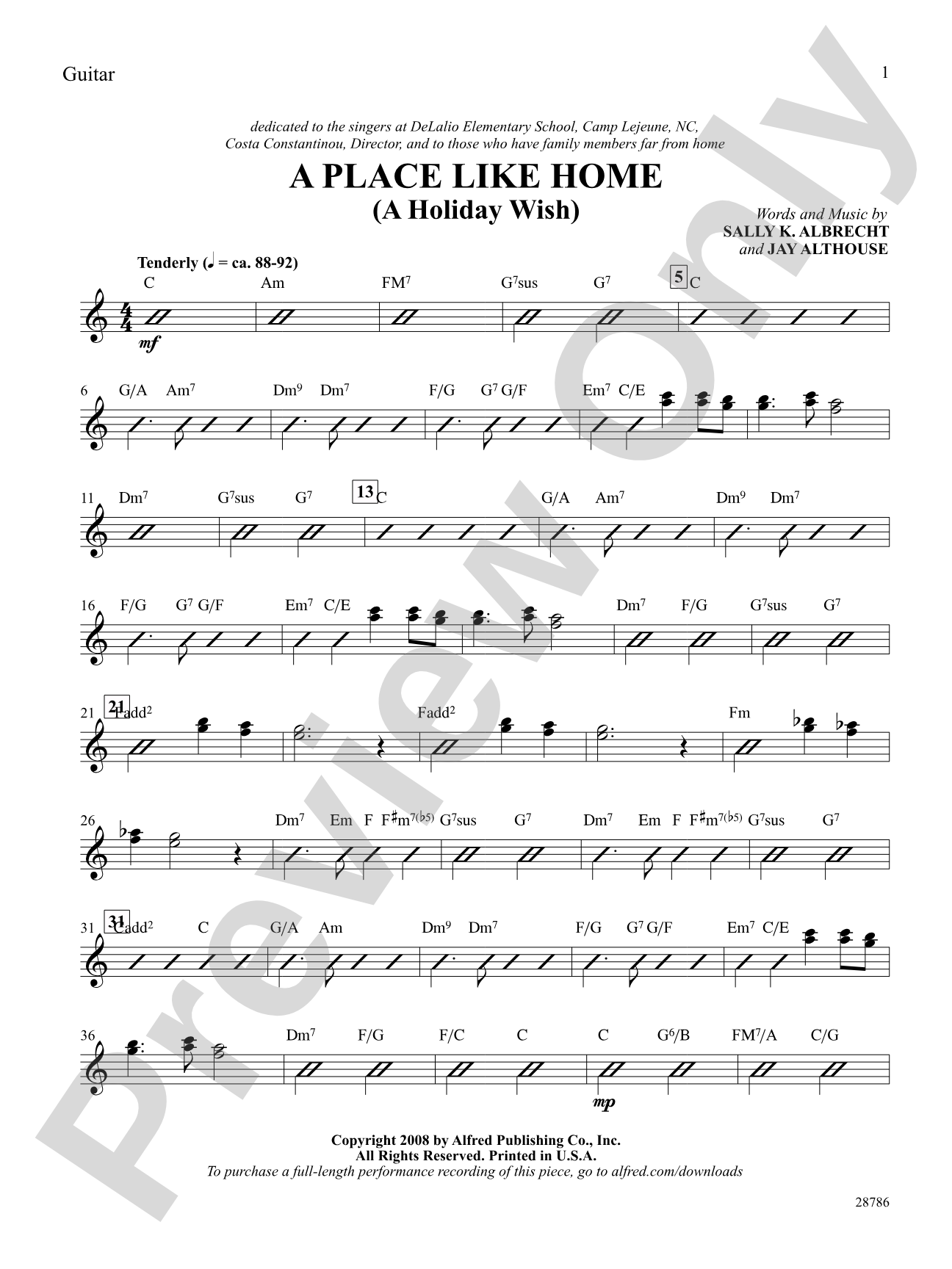 A Place Like Home (A Holiday Wish): Guitar: Choral SoundPax