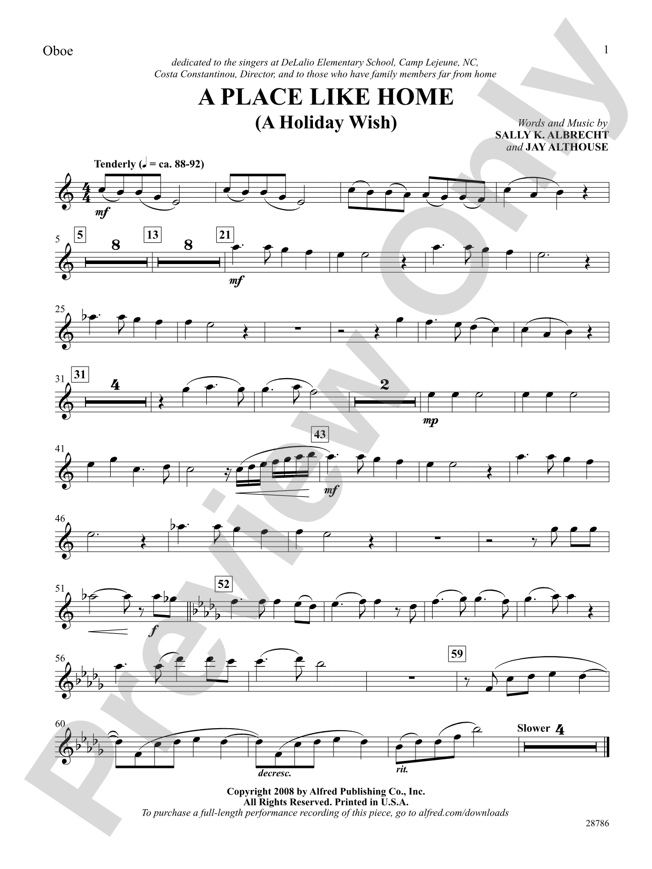 A Place Like Home (A Holiday Wish): Oboe: Choral SoundPax